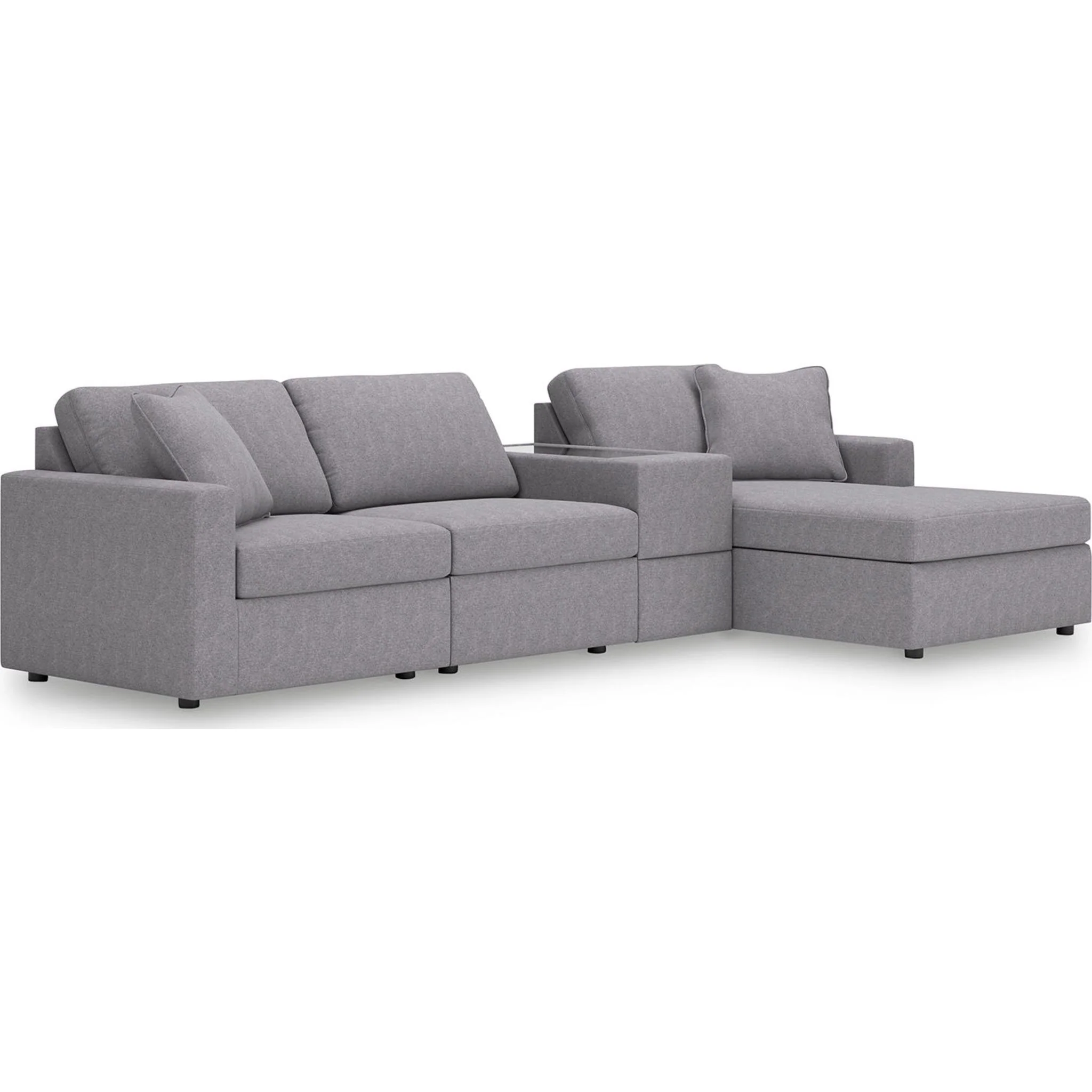 Modmax 4 Piece Modular Sectional with Chaise and Storage Console - Image 37