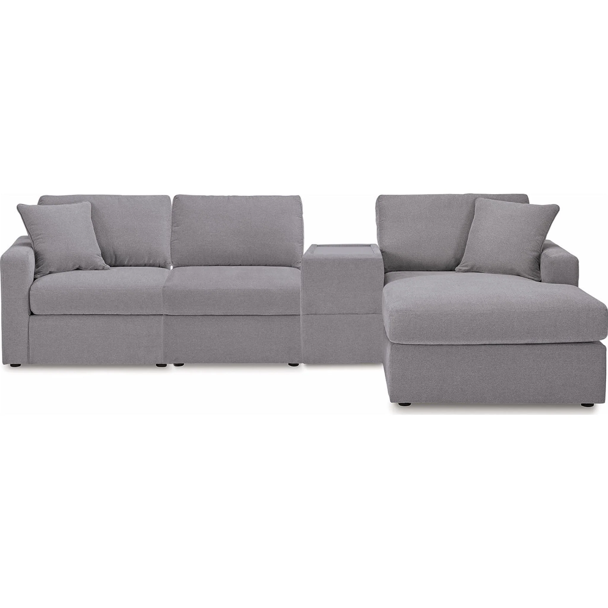Modmax 4 Piece Modular Sectional with Chaise and Storage Console - Image 44
