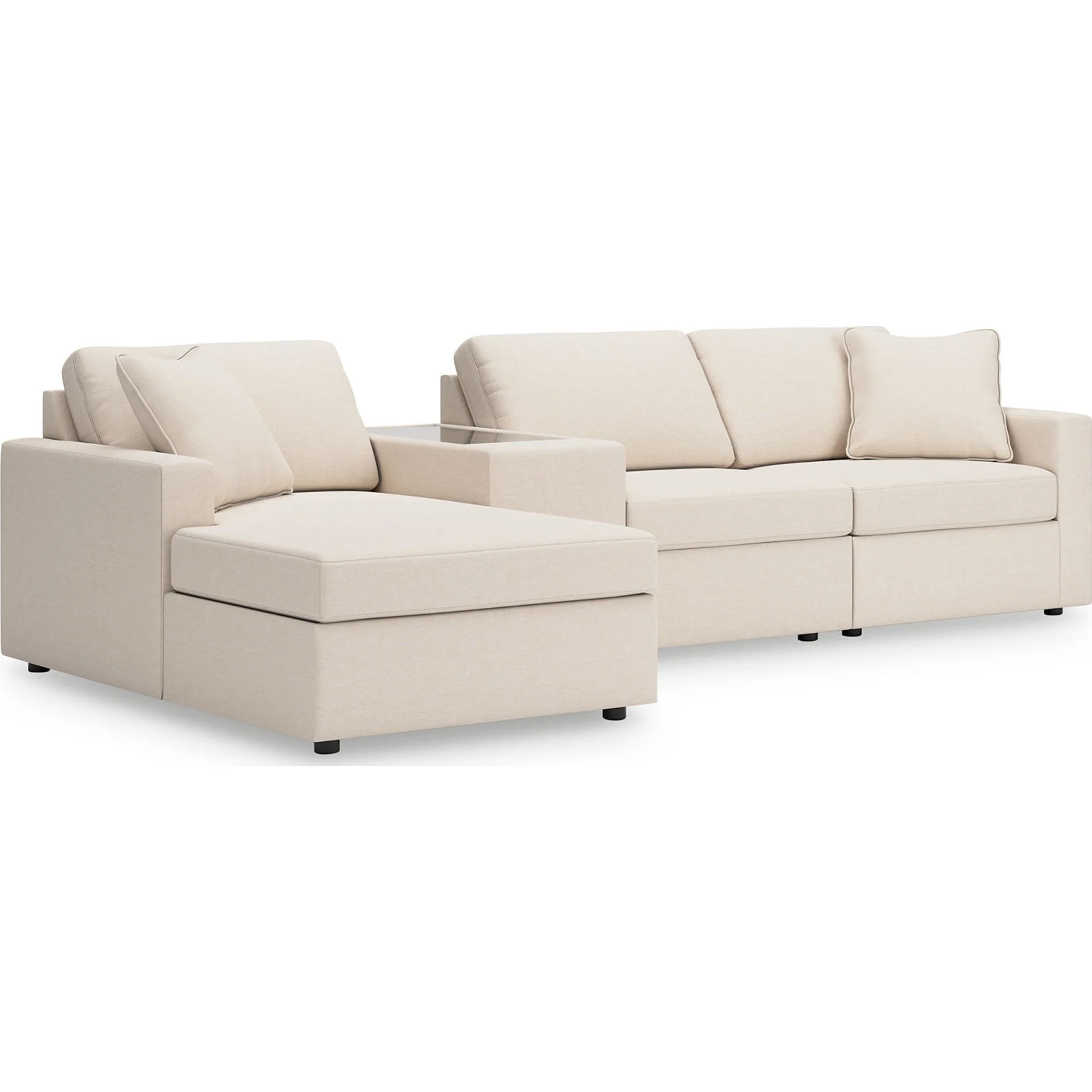 Modmax 4 Piece Modular Sectional with Chaise and Storage Console - Image 6