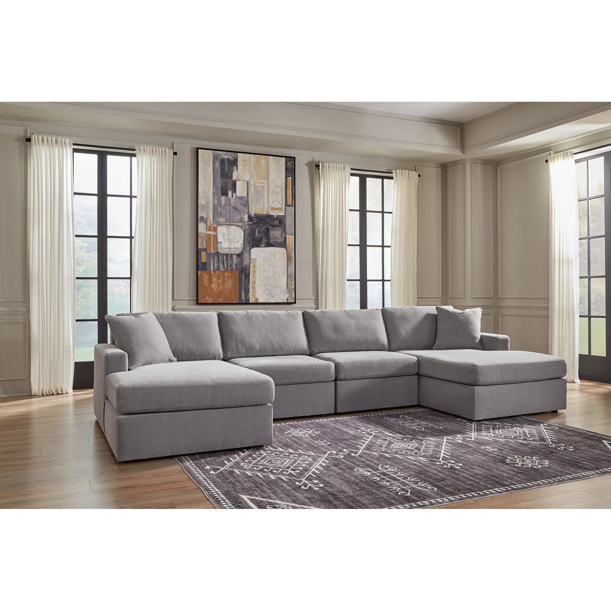 Modmax 4 Piece Modular Sectional with Double Chaise - Image 11