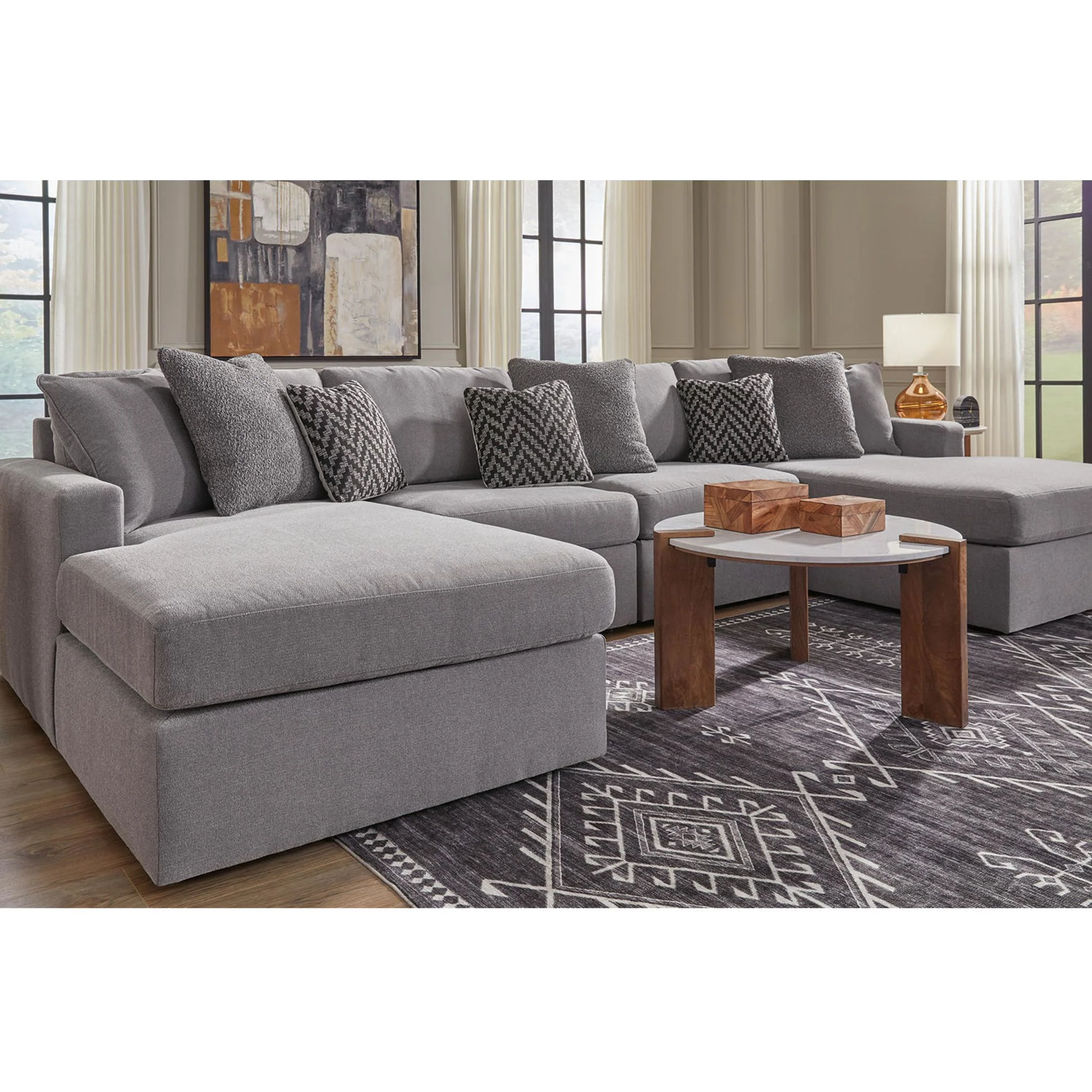 Modmax 4 Piece Modular Sectional with Double Chaise - Image 13