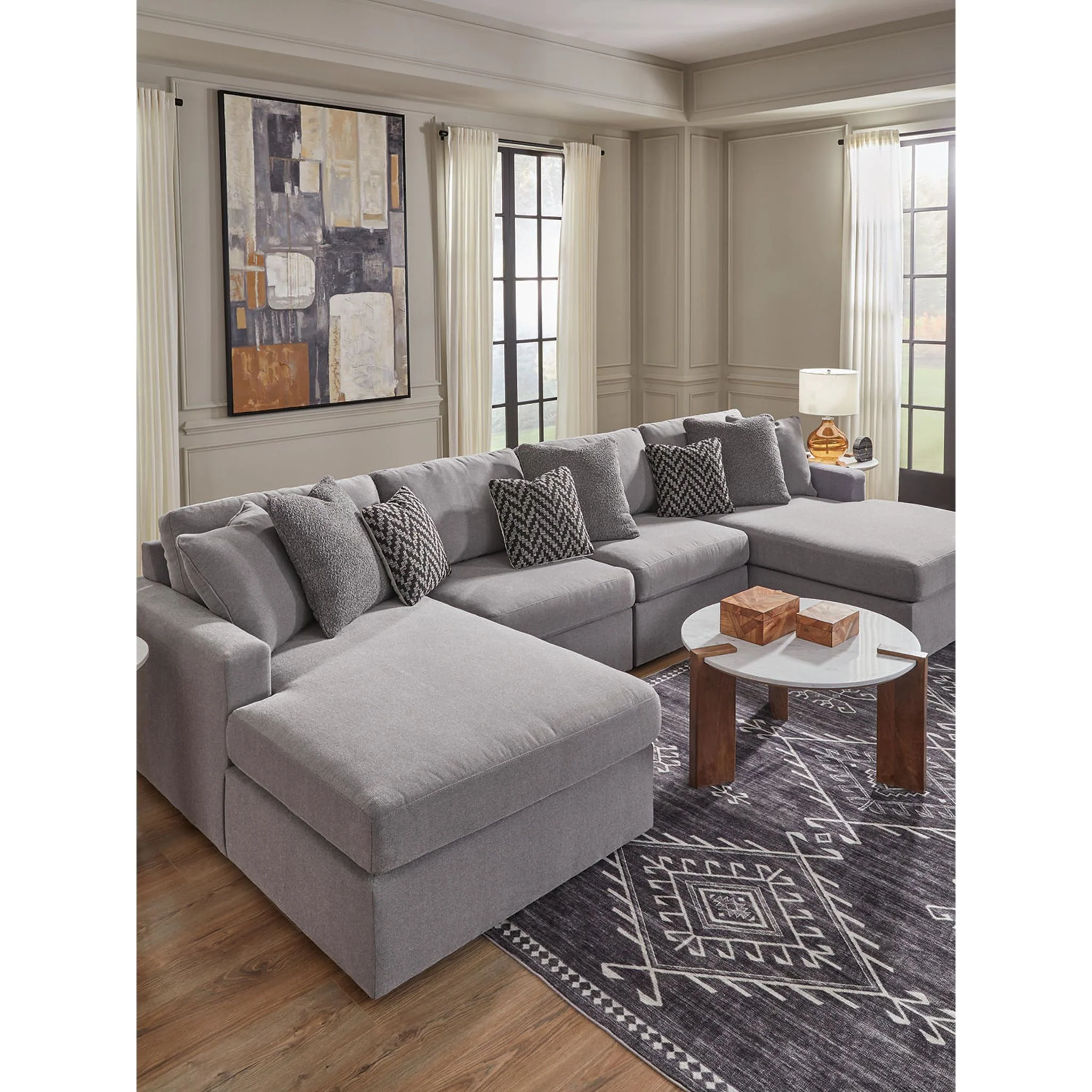Modmax 4 Piece Modular Sectional with Double Chaise - Image 14