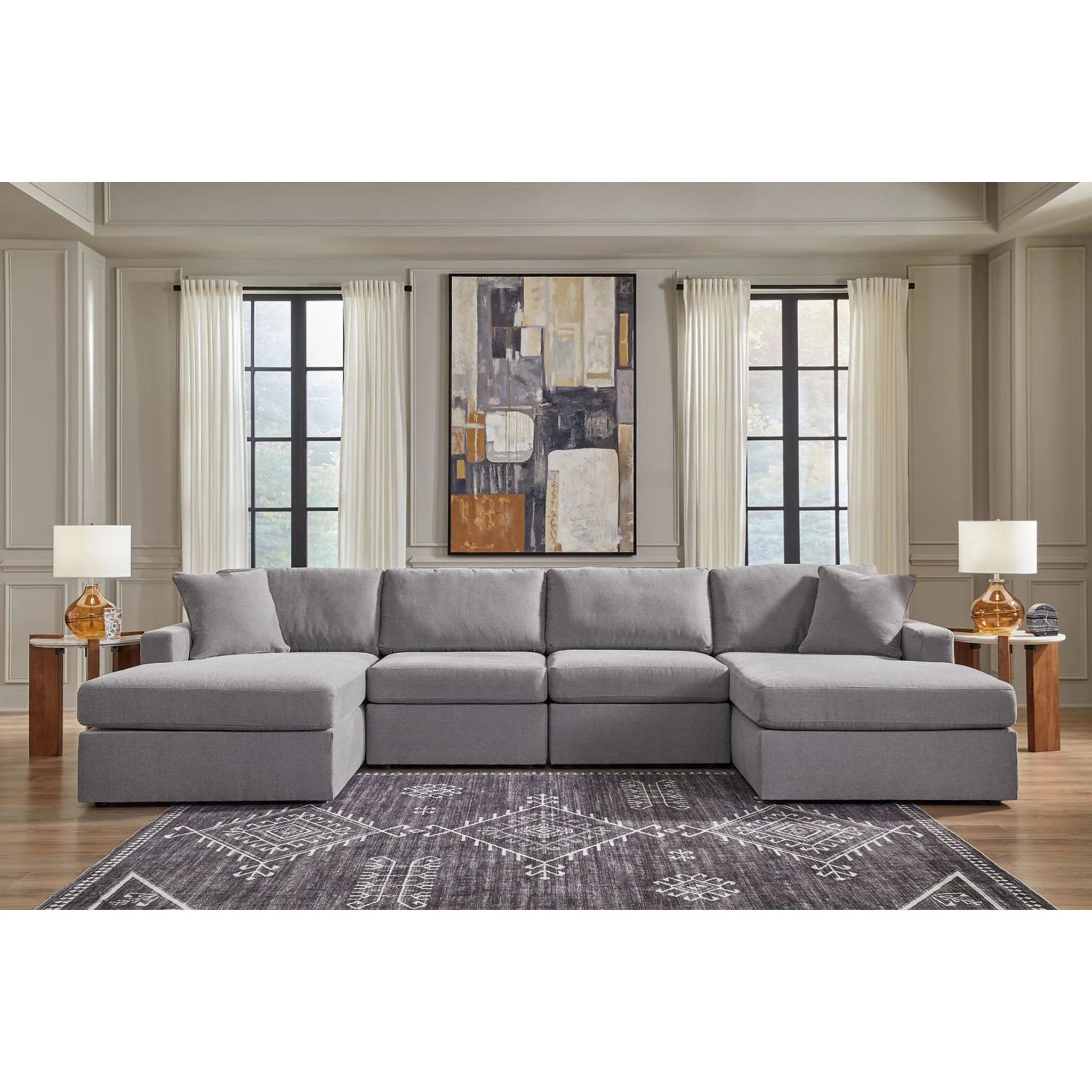Modmax 4 Piece Modular Sectional with Double Chaise - Image 18