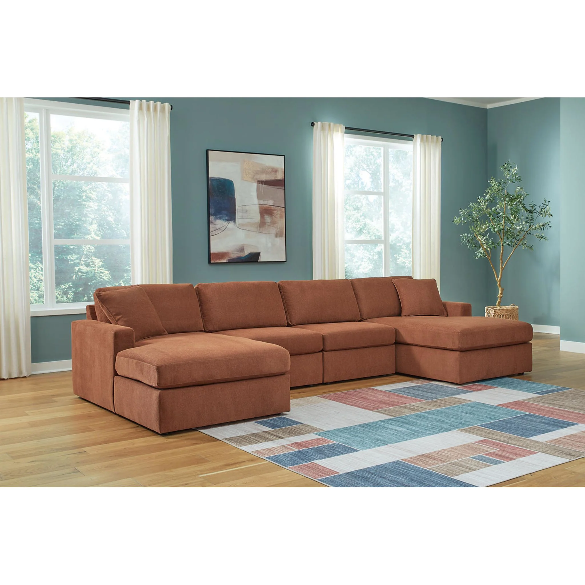 Modmax 4 Piece Modular Sectional with Double Chaise - Image 2