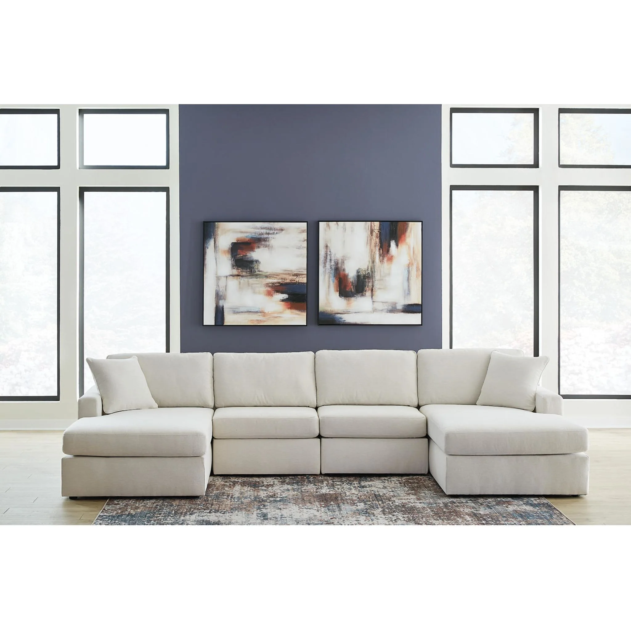 Modmax 4 Piece Modular Sectional with Double Chaise - Image 27