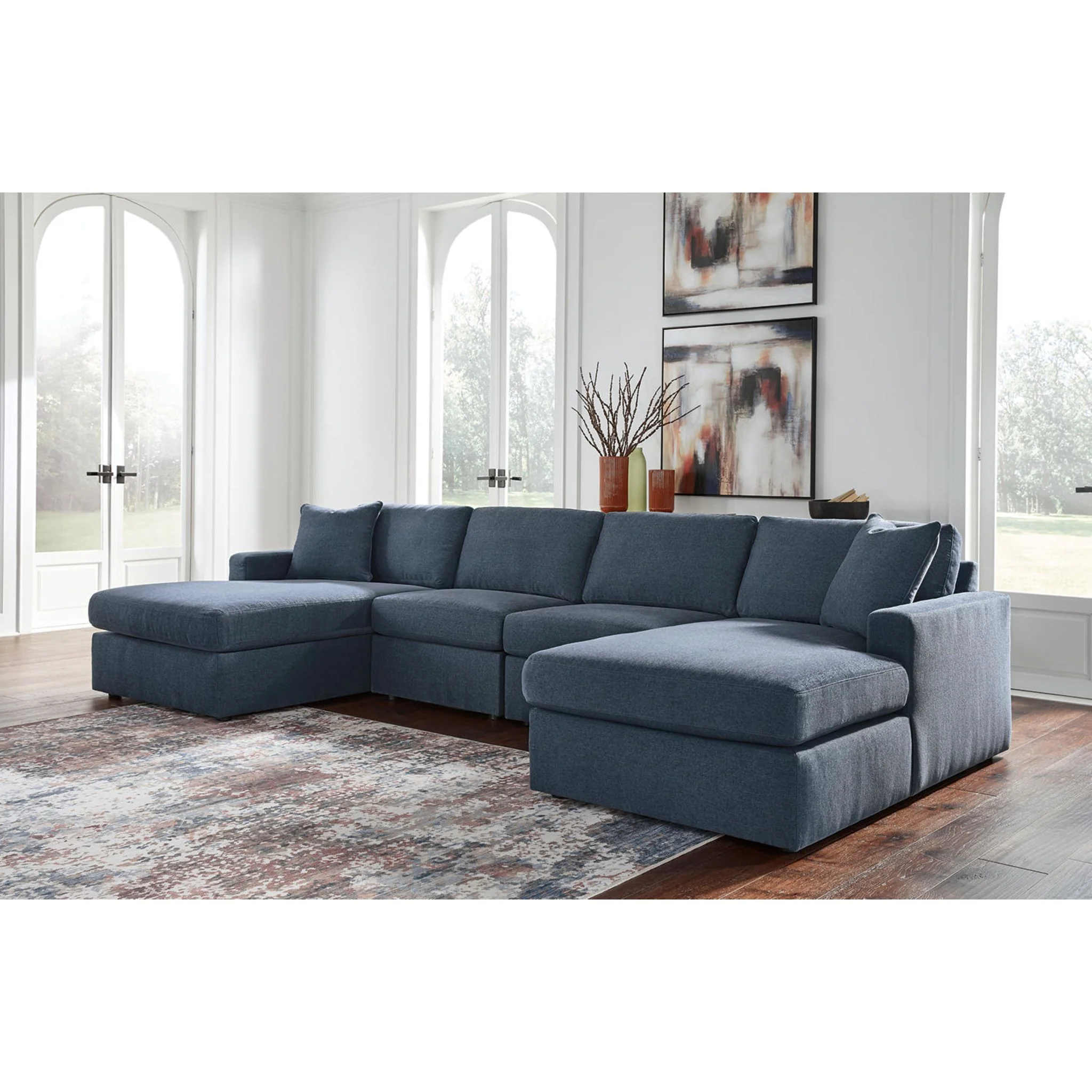 Modmax 4 Piece Modular Sectional with Double Chaise - Image 30