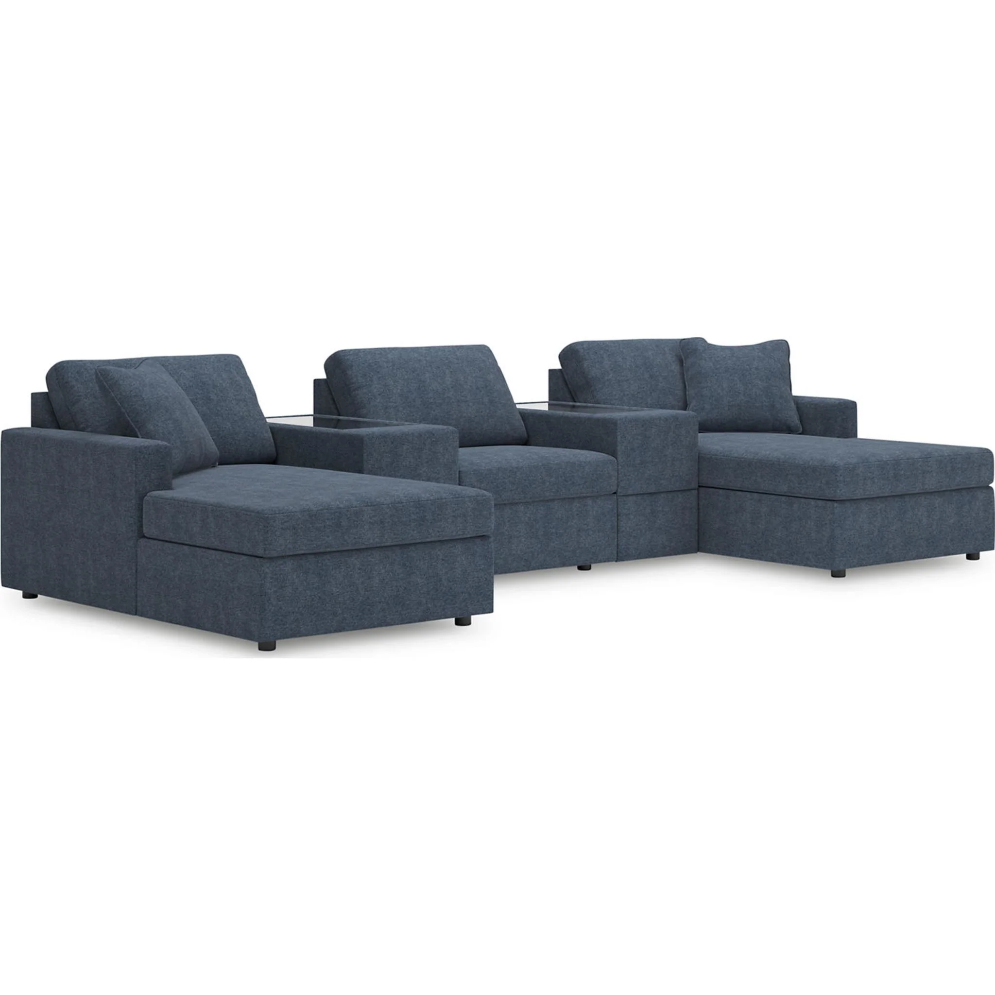 Modmax 5 Piece Modular Sectional Double Chaise with Storage Consoles - Image 24