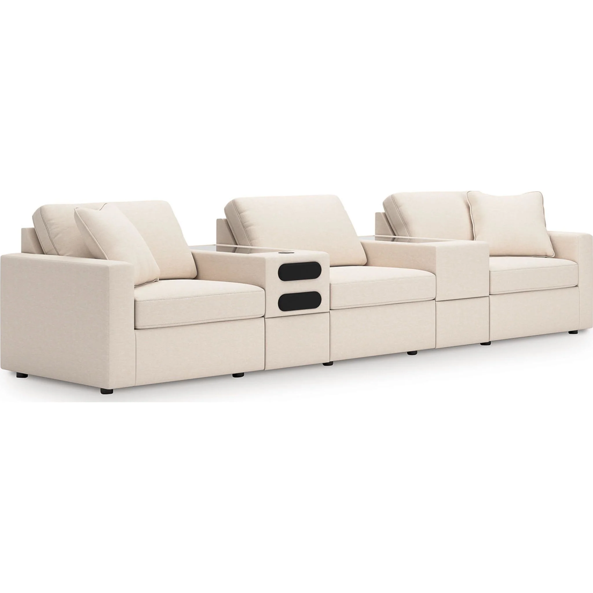 Modmax 5 Piece Modular Sectional with Audio and Storage Consoles - Image 25