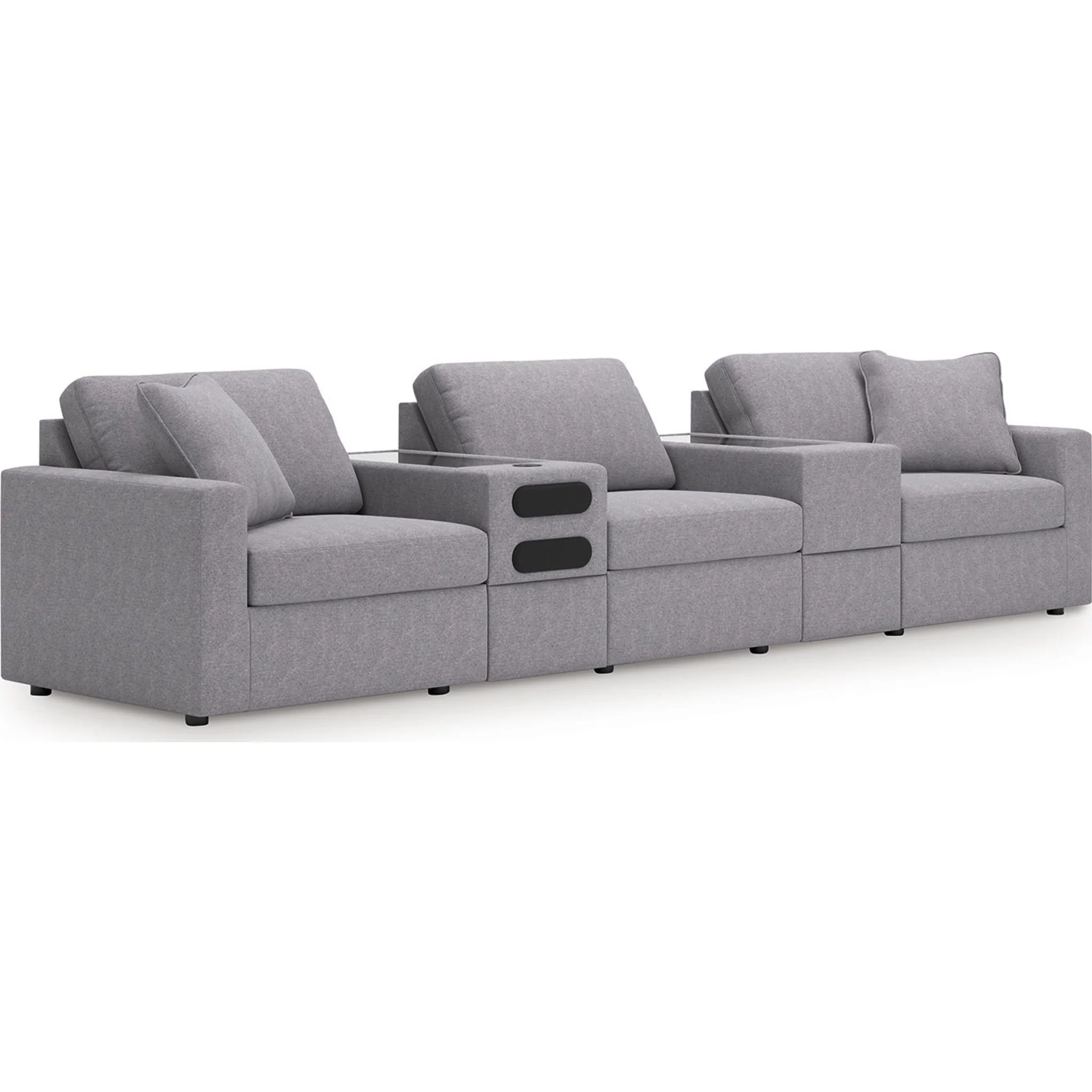 Modmax 5 Piece Modular Sectional with Audio and Storage Consoles - Image 50