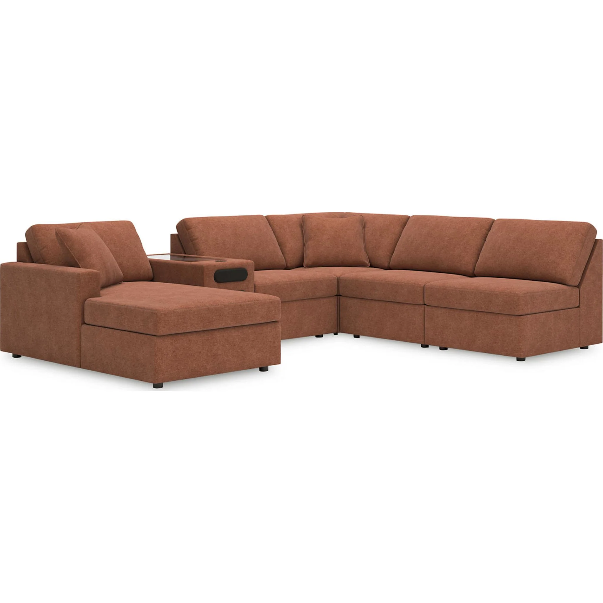 Modmax 6 Piece Modular Sectional with Chaise and Audio Console - Image 11