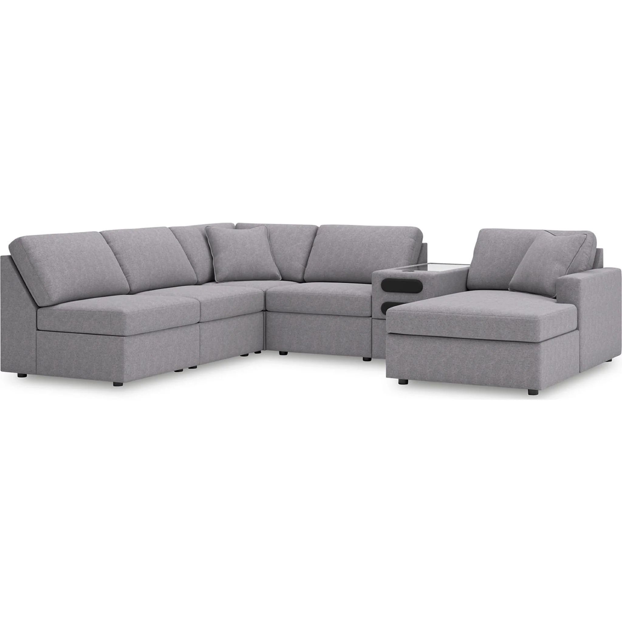 Modmax 6 Piece Modular Sectional with Chaise and Audio Console - Image 17