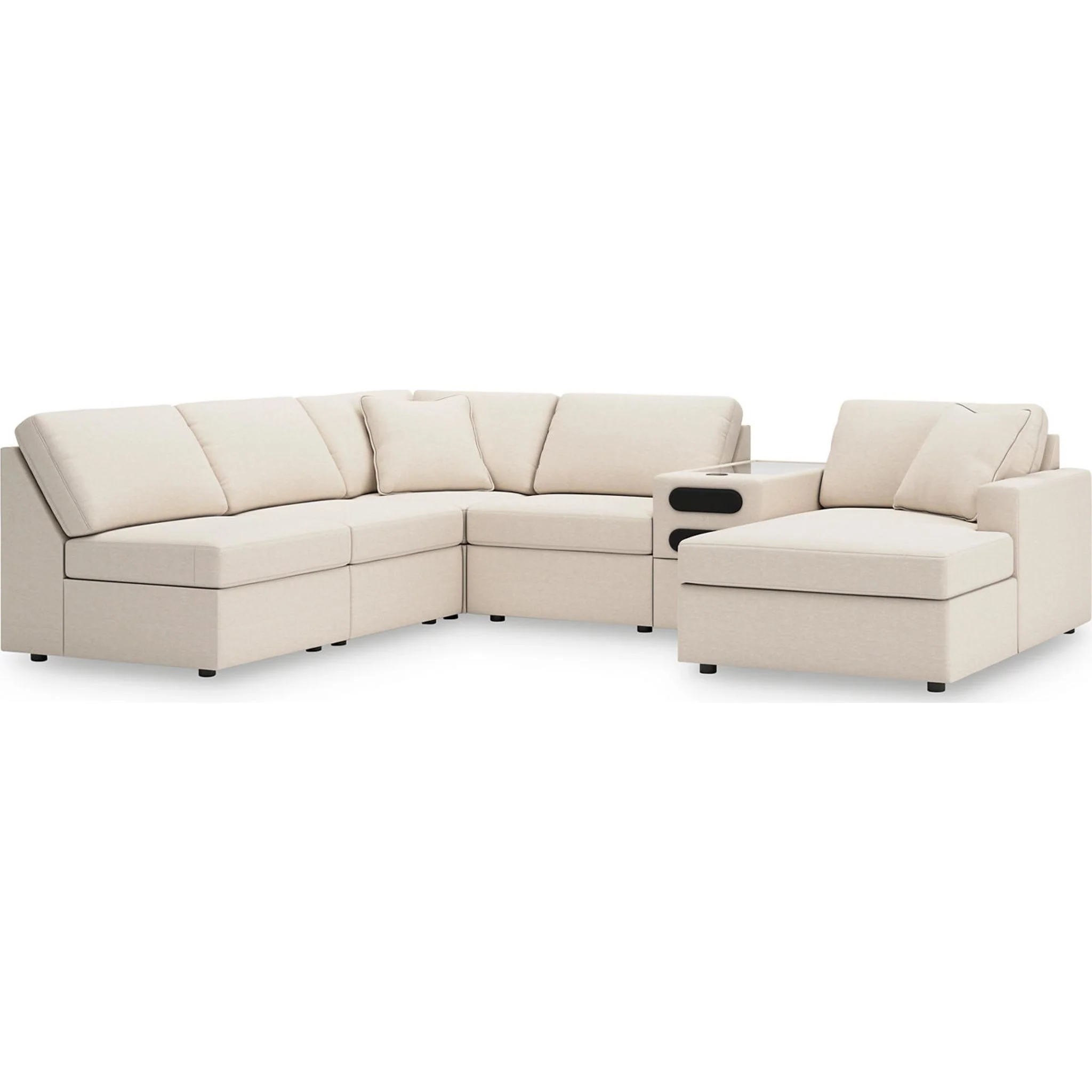Modmax 6 Piece Modular Sectional with Chaise and Audio Console - Image 32