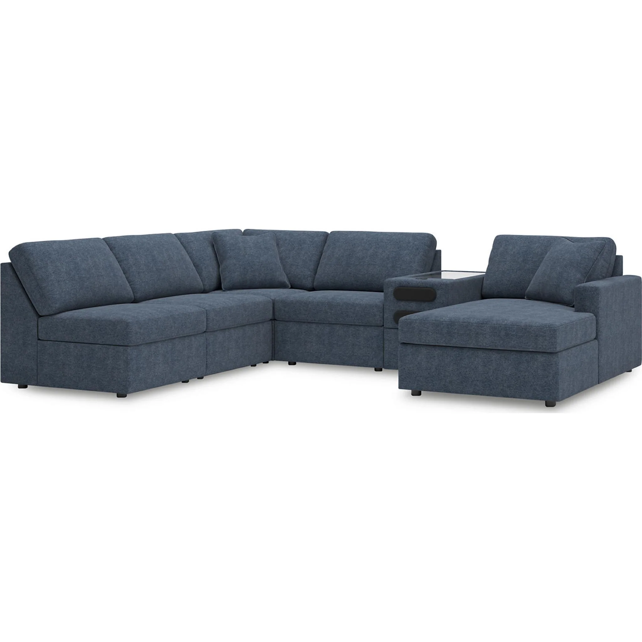 Modmax 6 Piece Modular Sectional with Chaise and Audio Console - Image 37