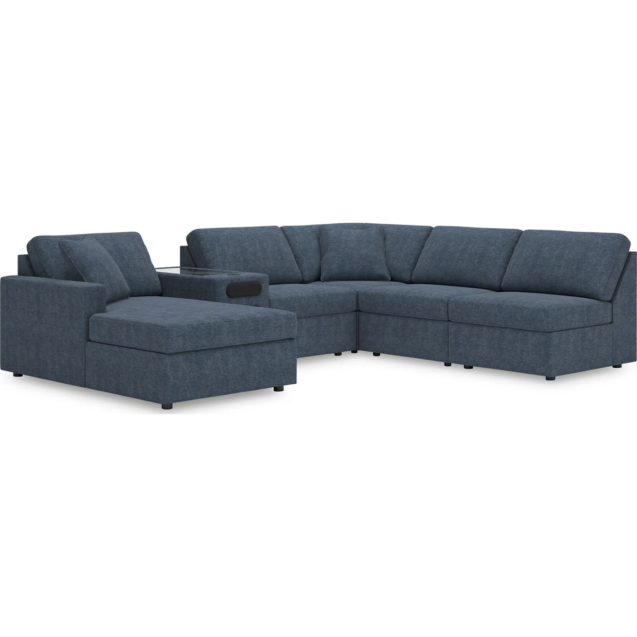 Modmax 6 Piece Modular Sectional with Chaise and Audio Console - Image 44