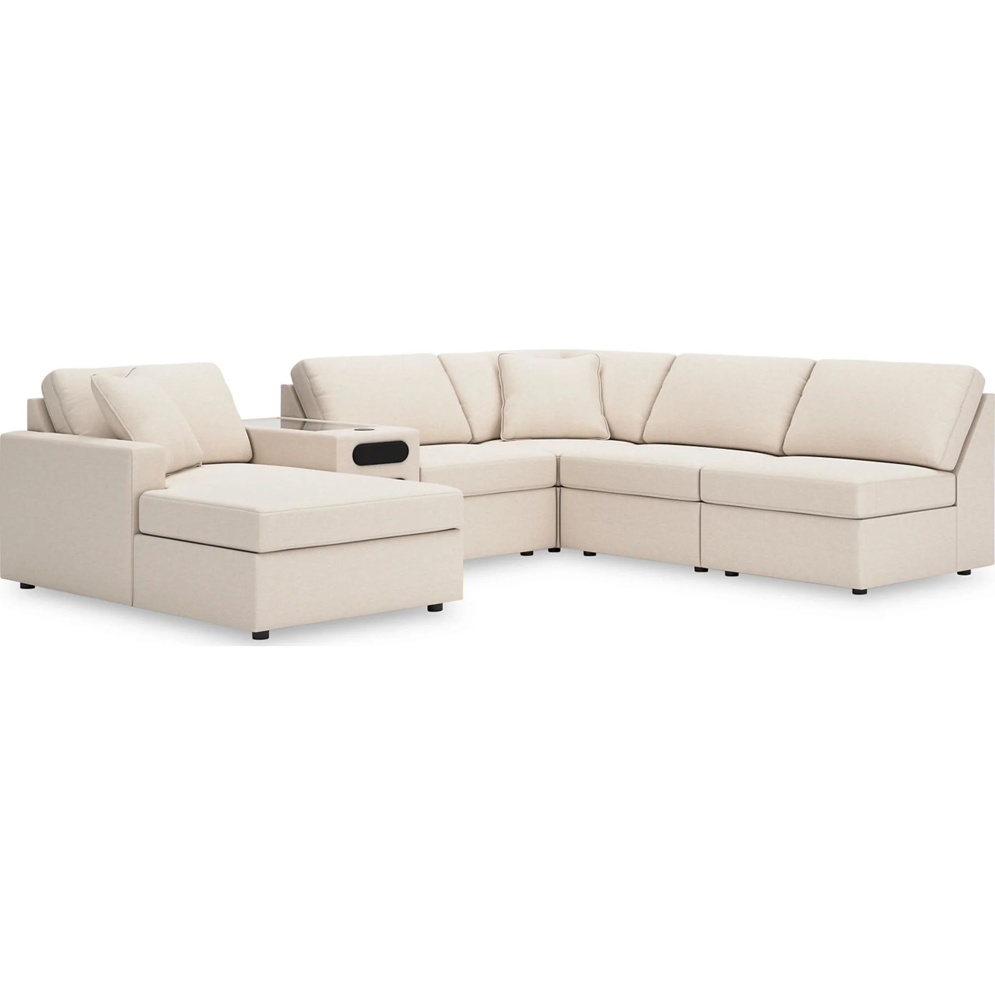 Modmax 6 Piece Modular Sectional with Chaise and Audio Console - Image 7