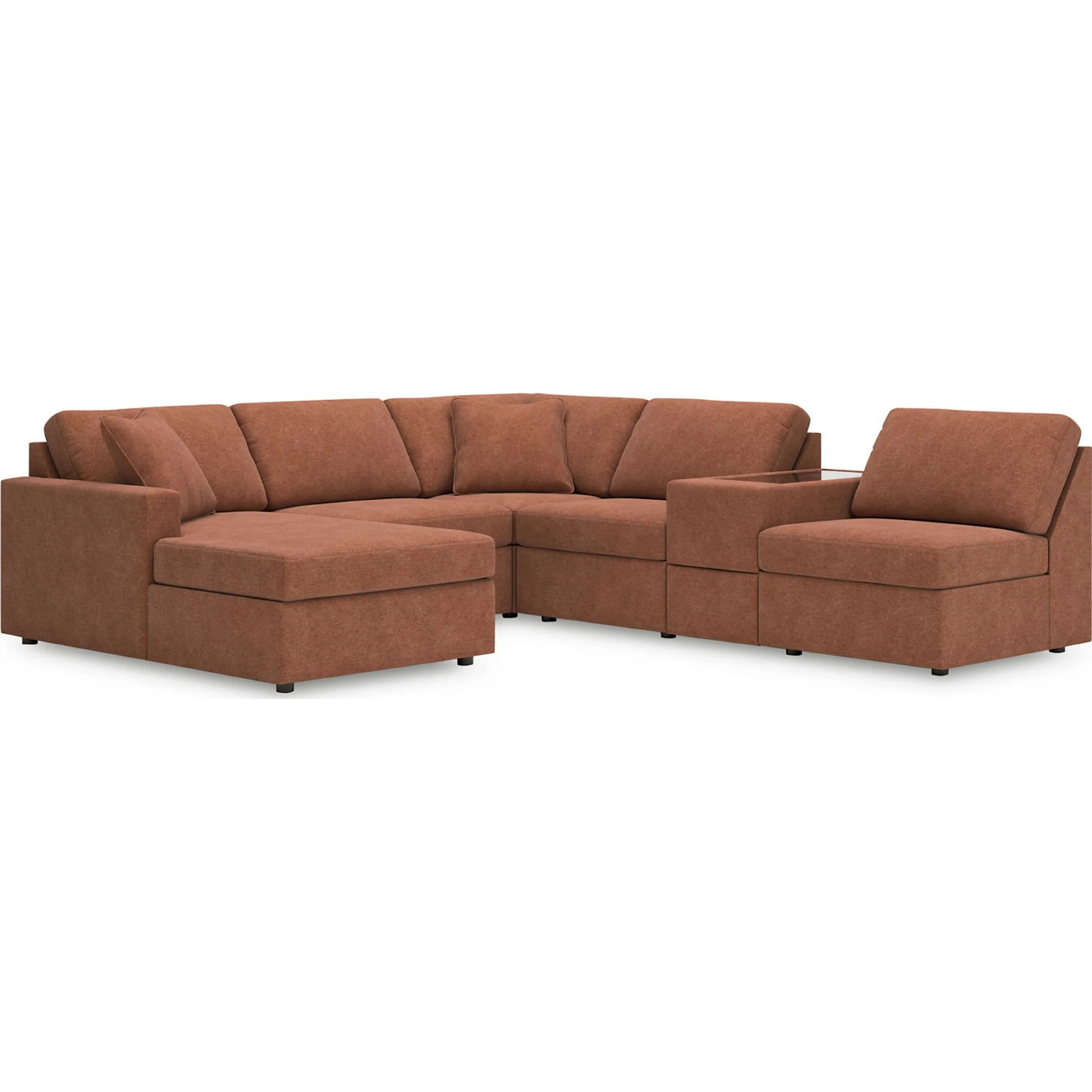 Modmax 6 Piece Modular Sectional with Chaise and Storage Console - Image 10