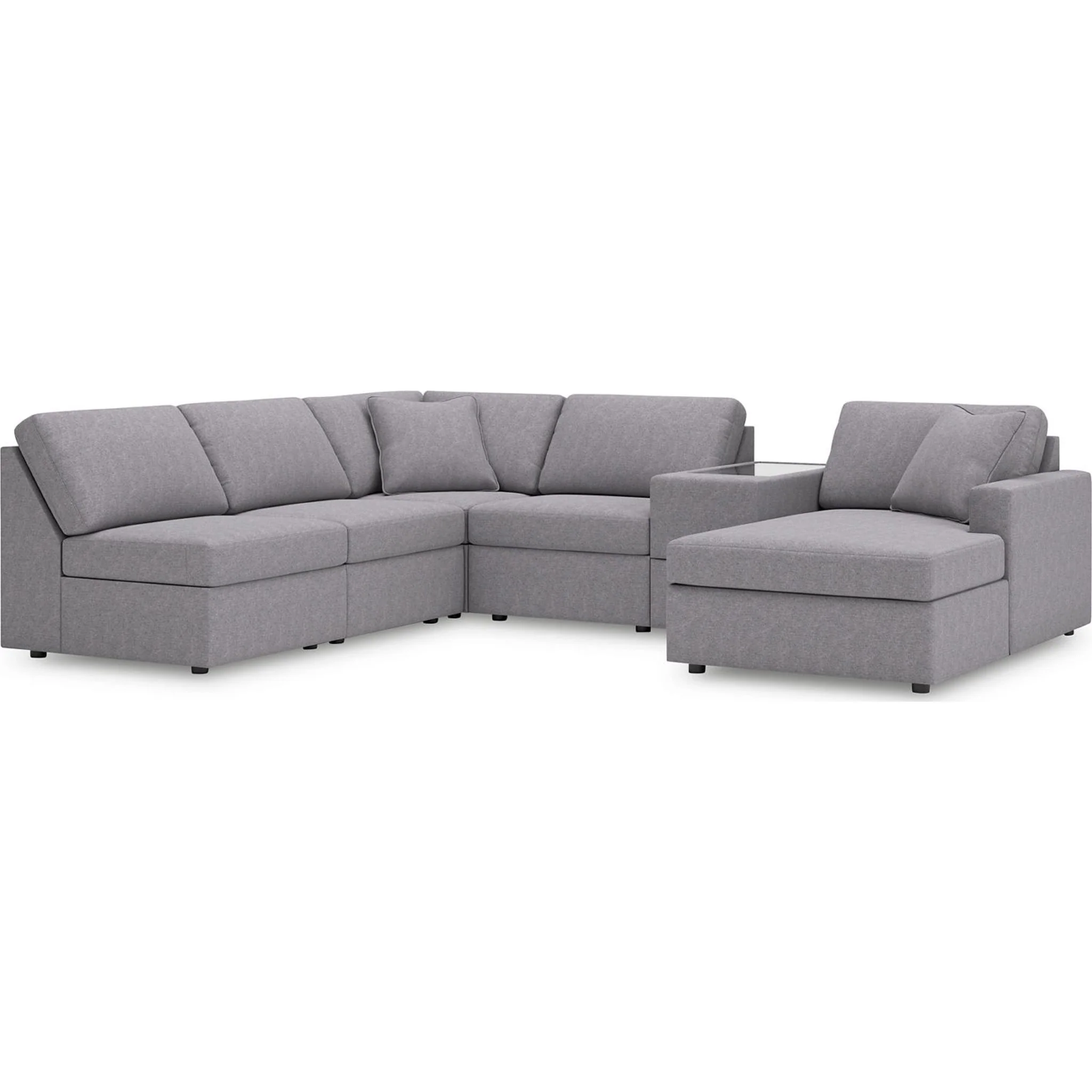 Modmax 6 Piece Modular Sectional with Chaise and Storage Console - Image 16