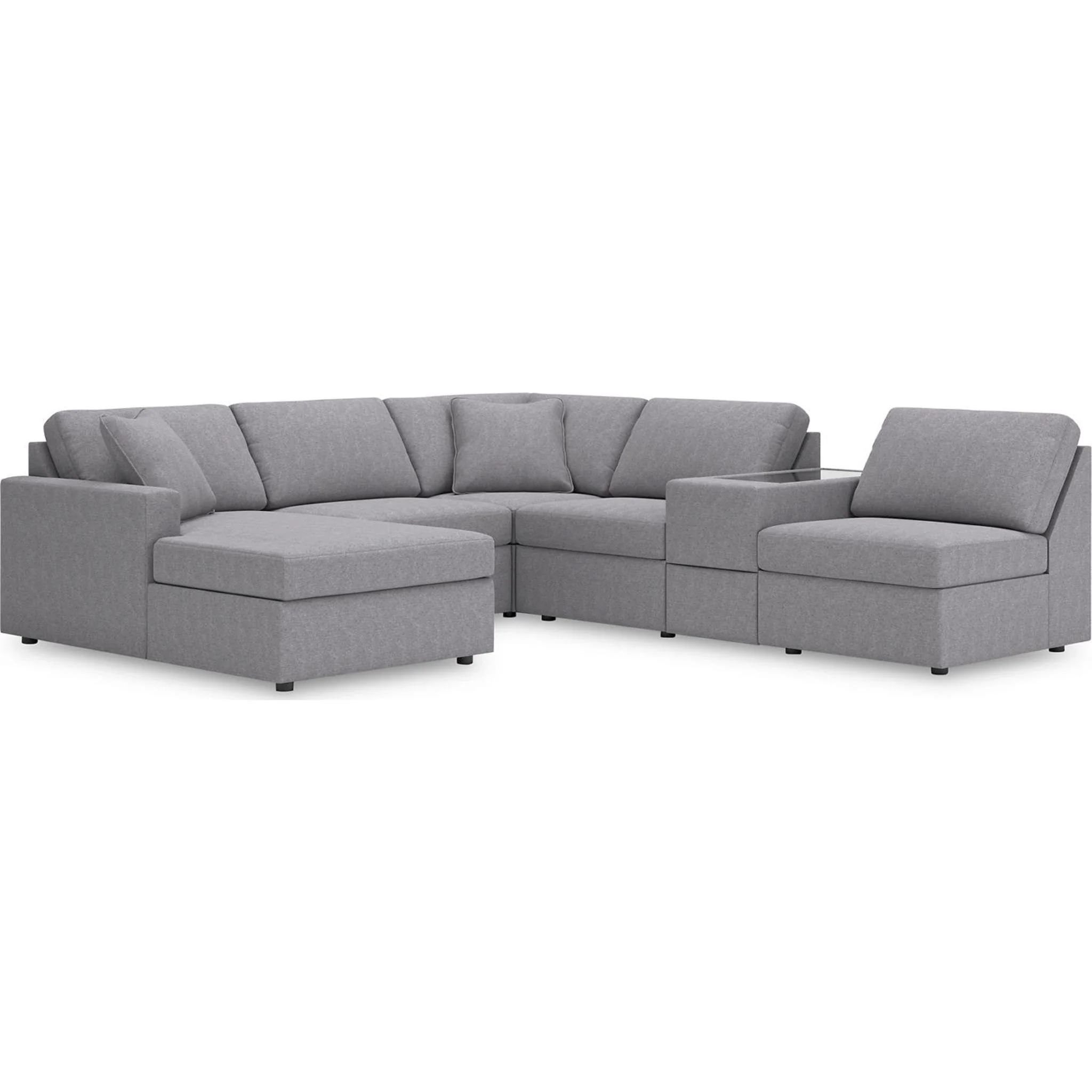 Modmax 6 Piece Modular Sectional with Chaise and Storage Console - Image 25
