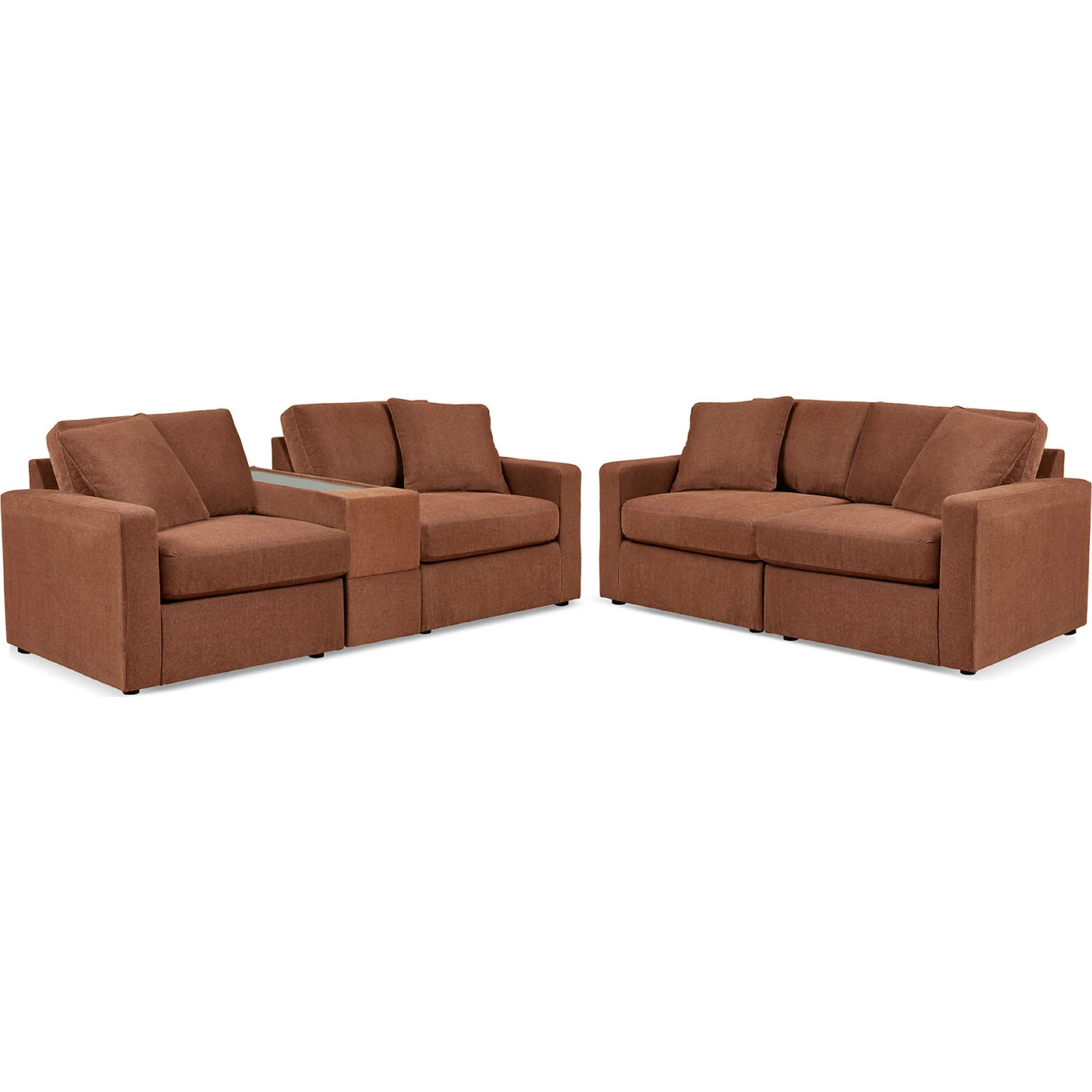 Modmax 6 Piece Modular Sectional with Chaise and Storage Console - Image 53