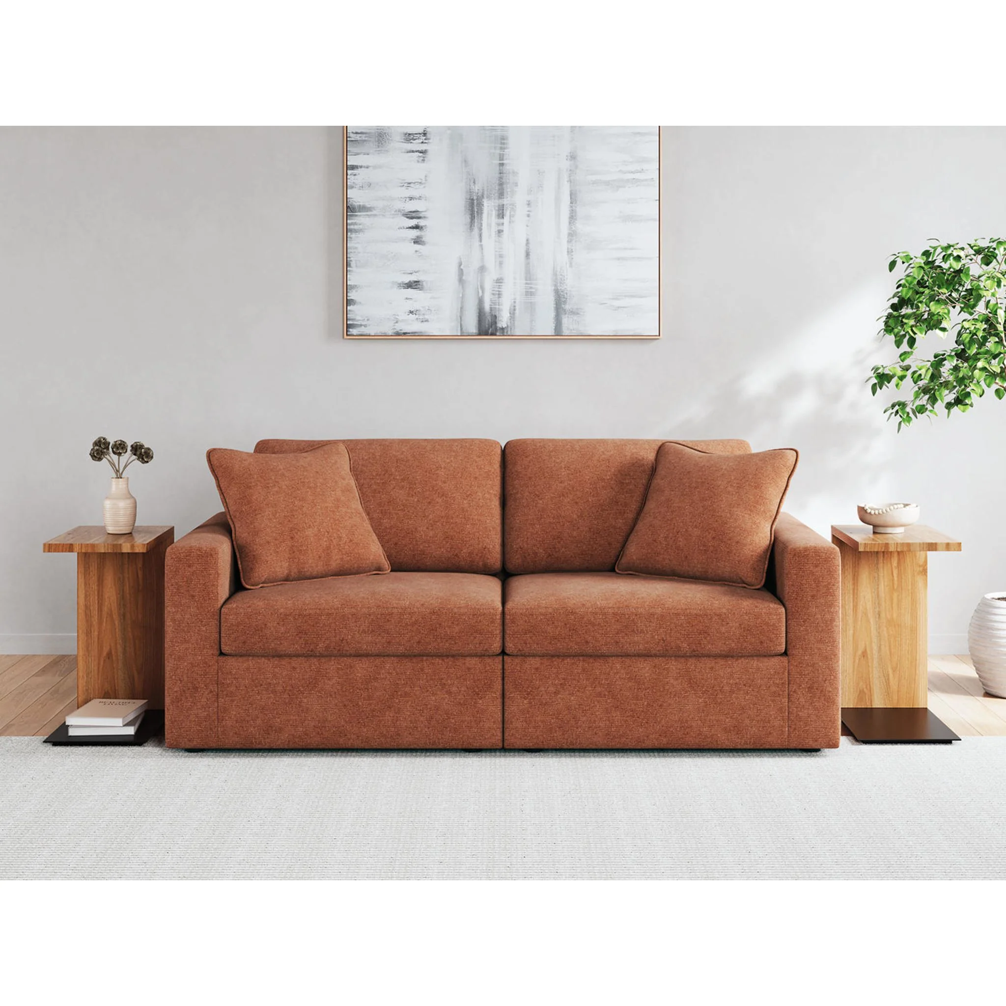 Modmax 6 Piece Modular Sectional with Chaise and Storage Console - Image 55