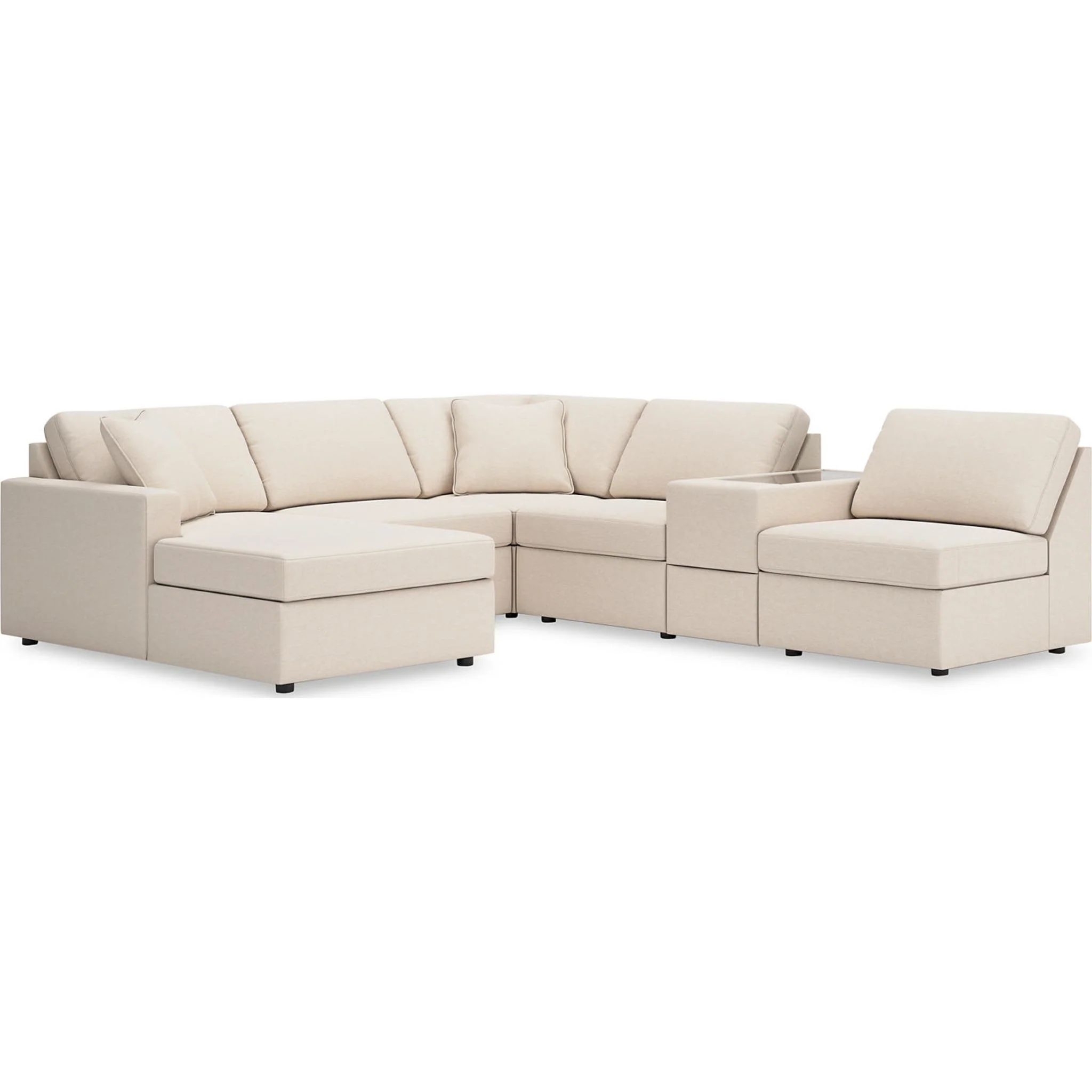 Modmax 6 Piece Modular Sectional with Chaise and Storage Console - Image 6