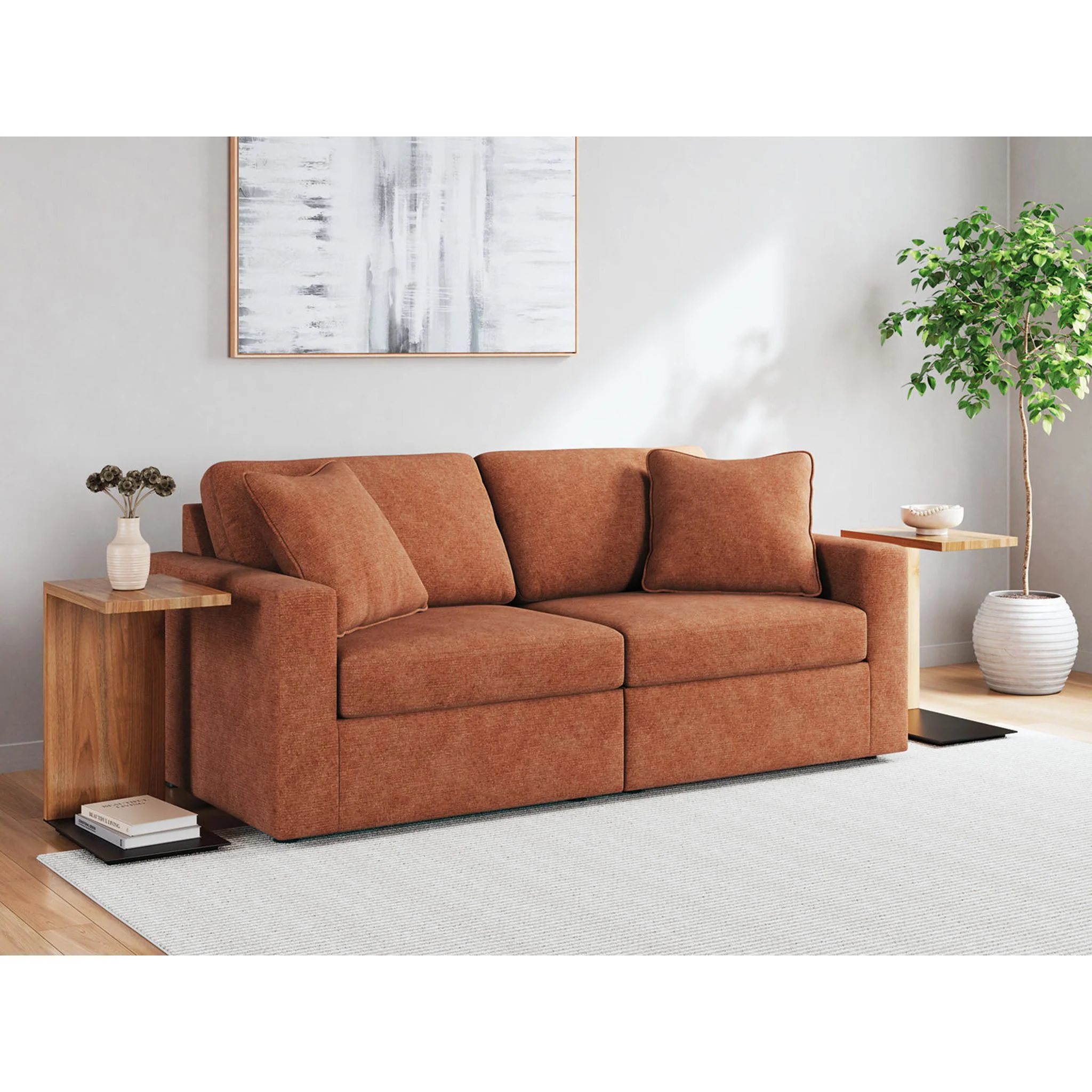 Modmax 6 Piece Modular Sectional with Chaise and Storage Console - Image 60