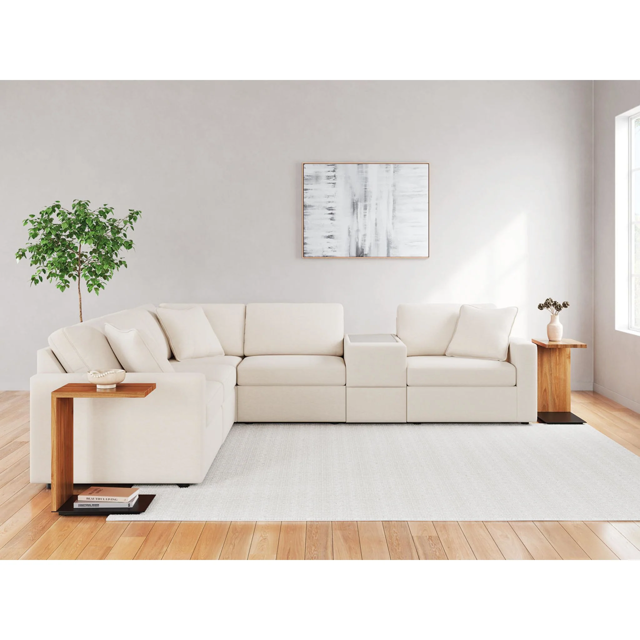 Modmax 6 Piece Modular Sectional with Storage Console - Image 11