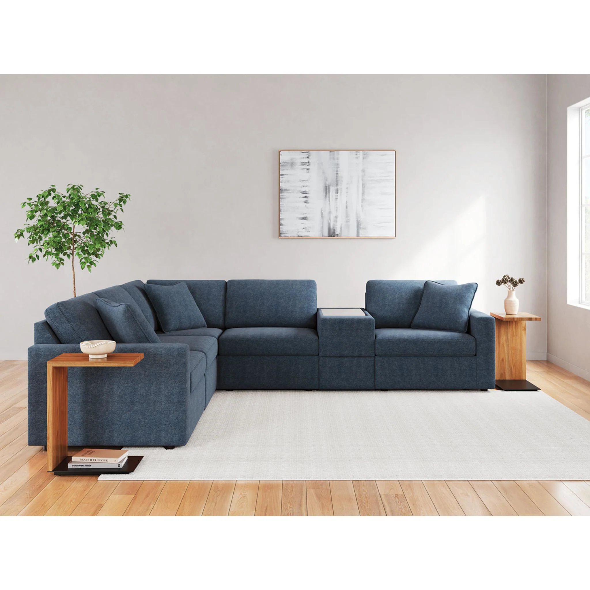 Modmax 6 Piece Modular Sectional with Storage Console - Image 17