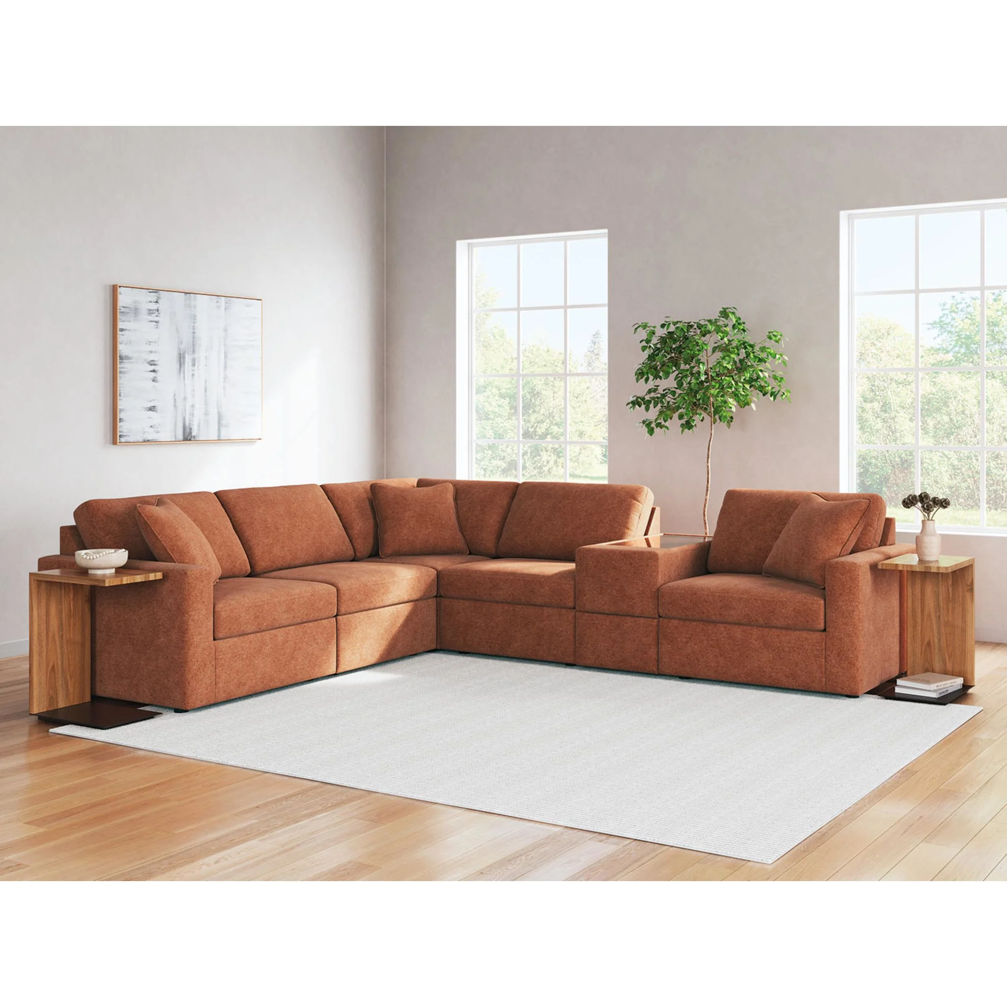 Modmax 6 Piece Modular Sectional with Storage Console - Image 43