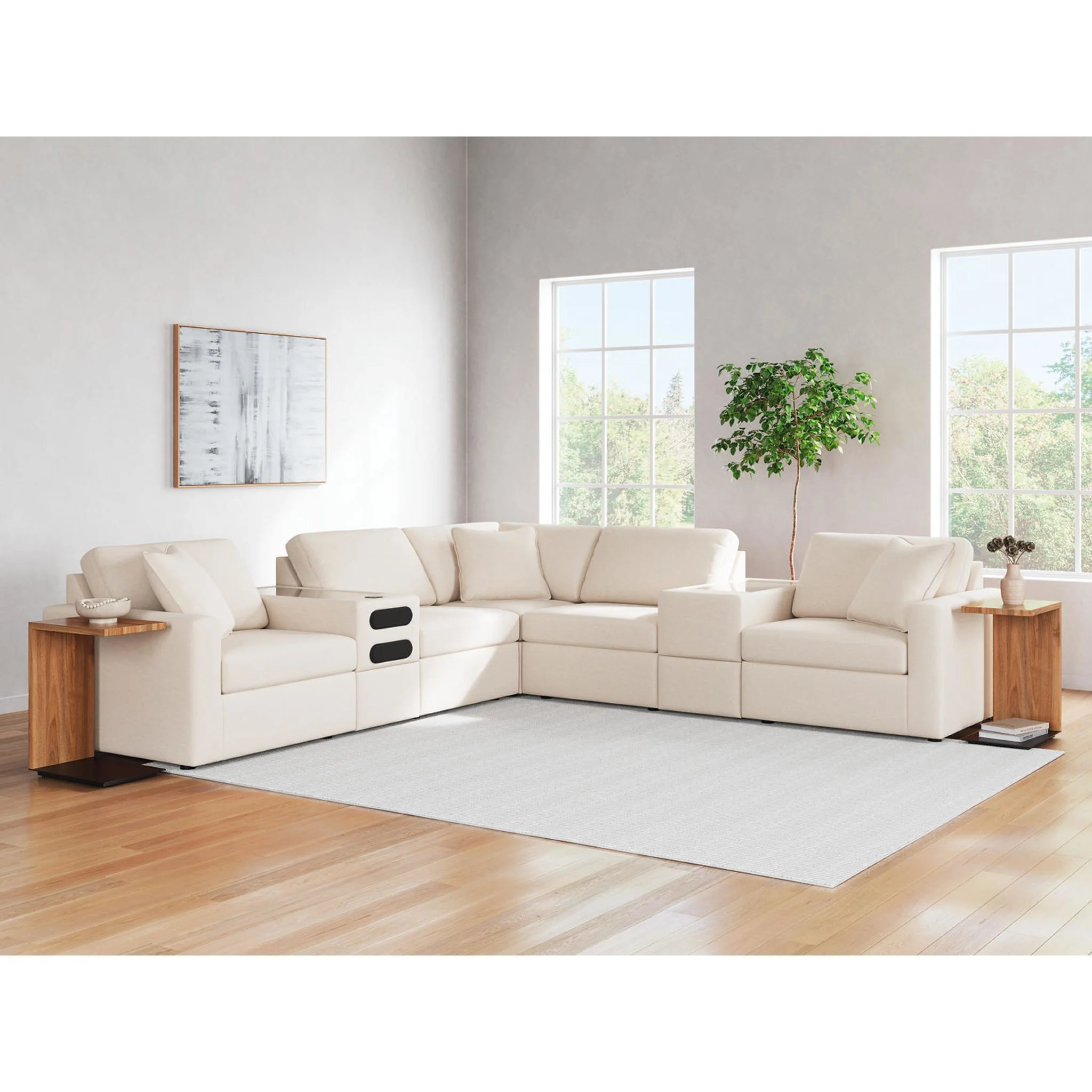 Modmax 7 Piece Modular Sectional with Audio and Storage Consoles - Image 18