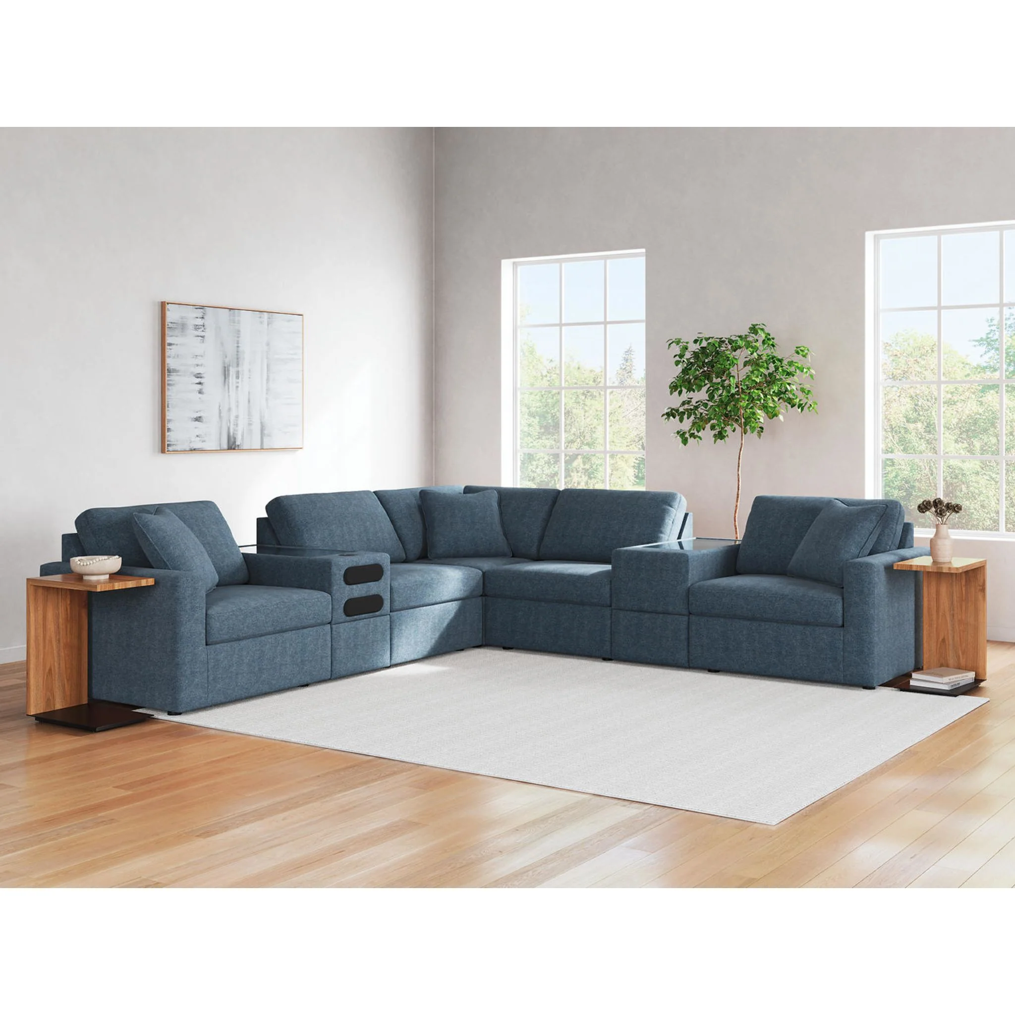 Modmax 7 Piece Modular Sectional with Audio and Storage Consoles - Image 3