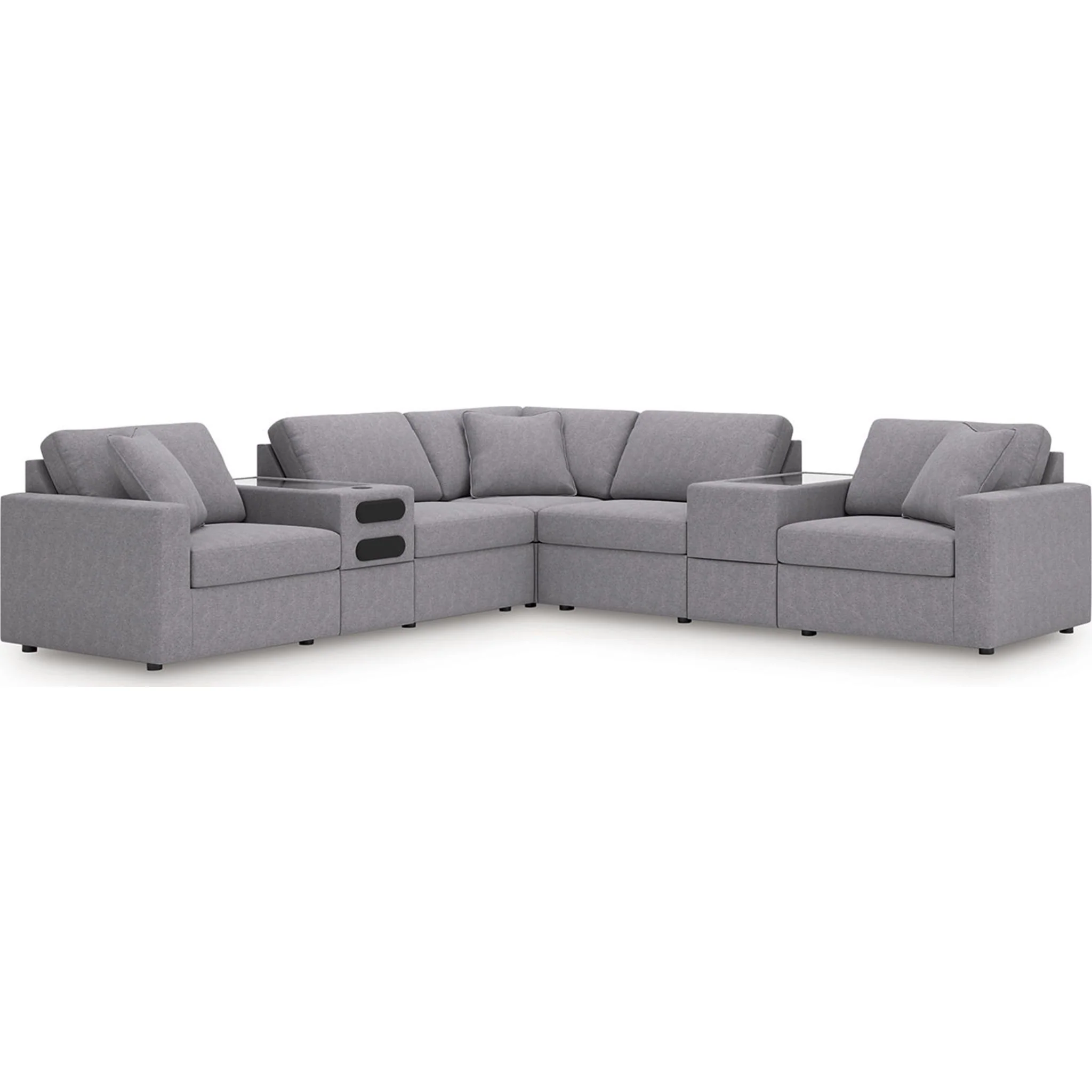 Modmax 7 Piece Modular Sectional with Audio and Storage Consoles - Image 9