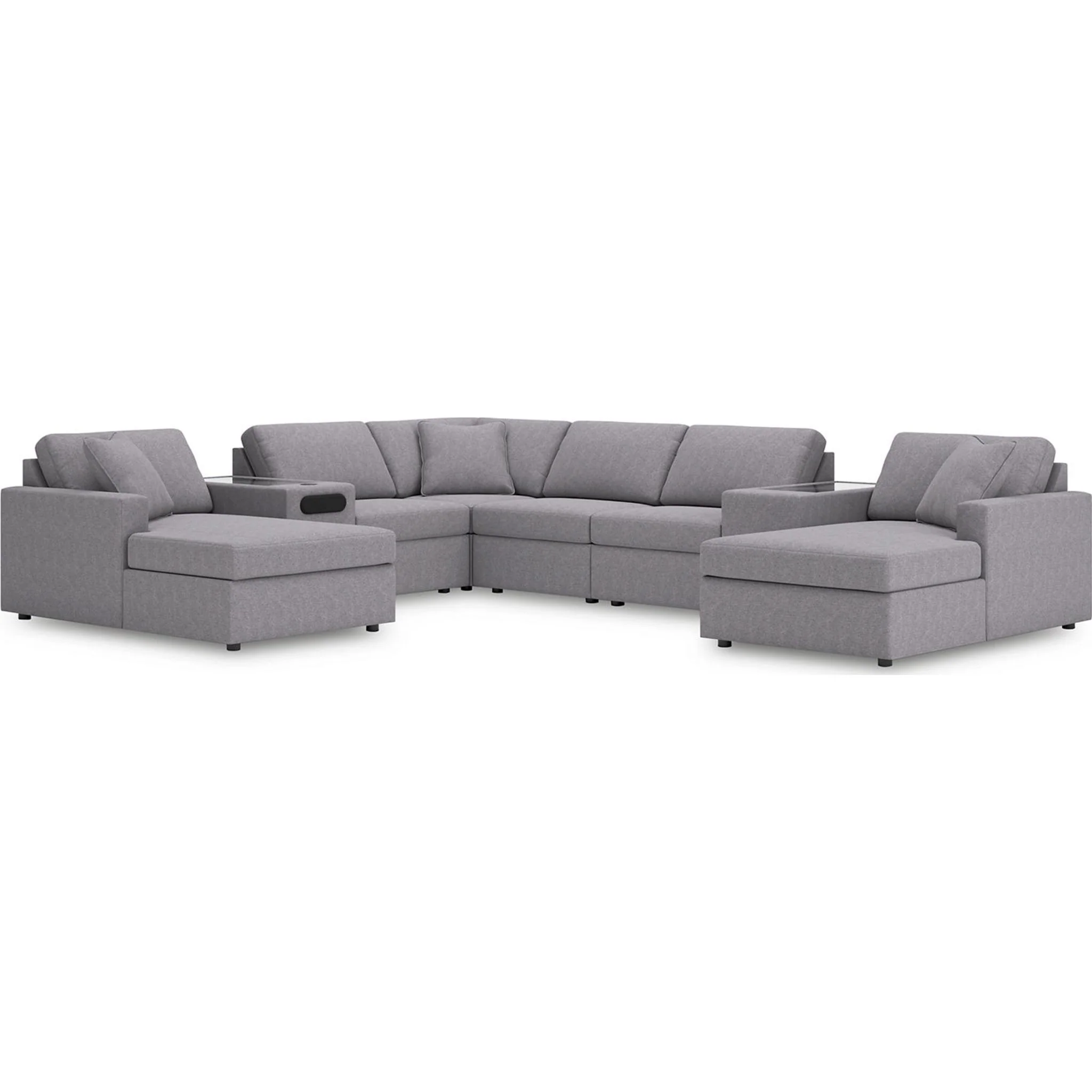 Modmax 8 Piece Modular Double Chaise Sectional with Audio and Storage Consoles - Image 15
