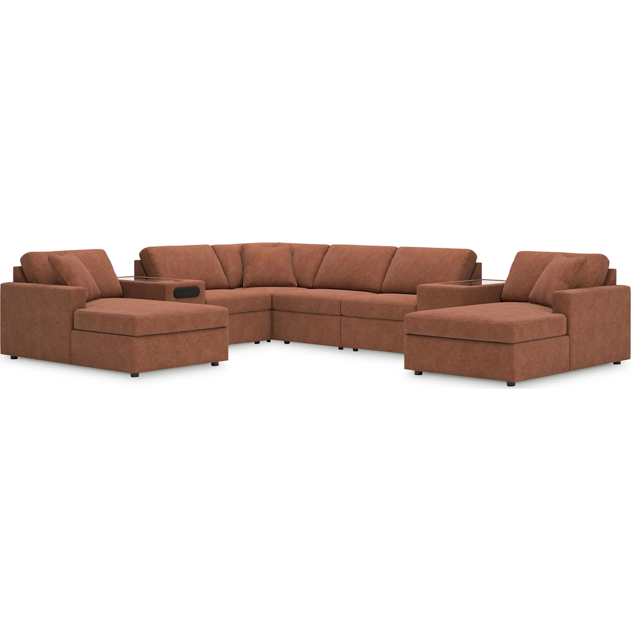 Modmax 8 Piece Modular Double Chaise Sectional with Audio and Storage Consoles - Image 7