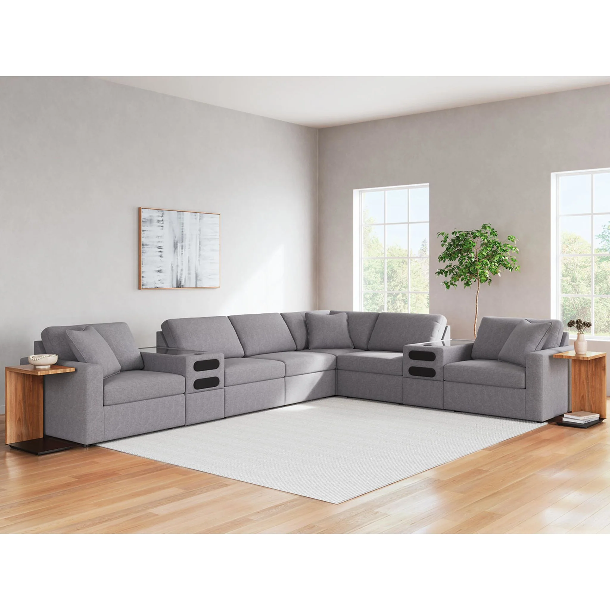 Modmax 8 Piece Modular Sectional with Audio Consoles - Image 2