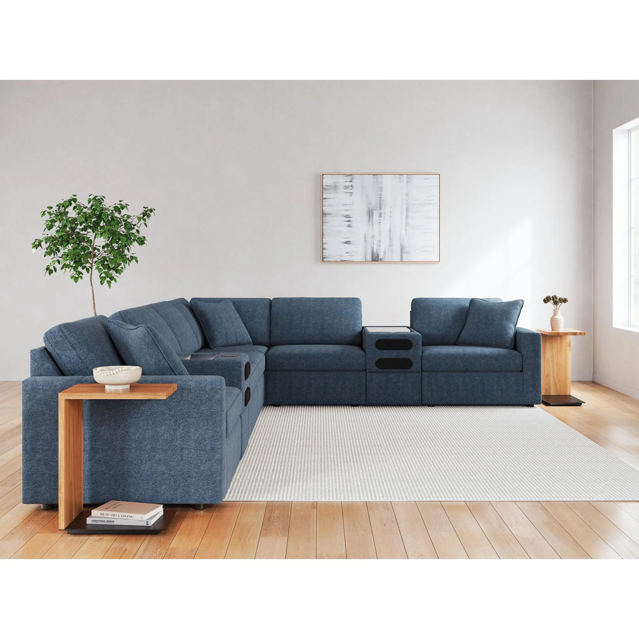 Modmax 8 Piece Modular Sectional with Audio Consoles - Image 21