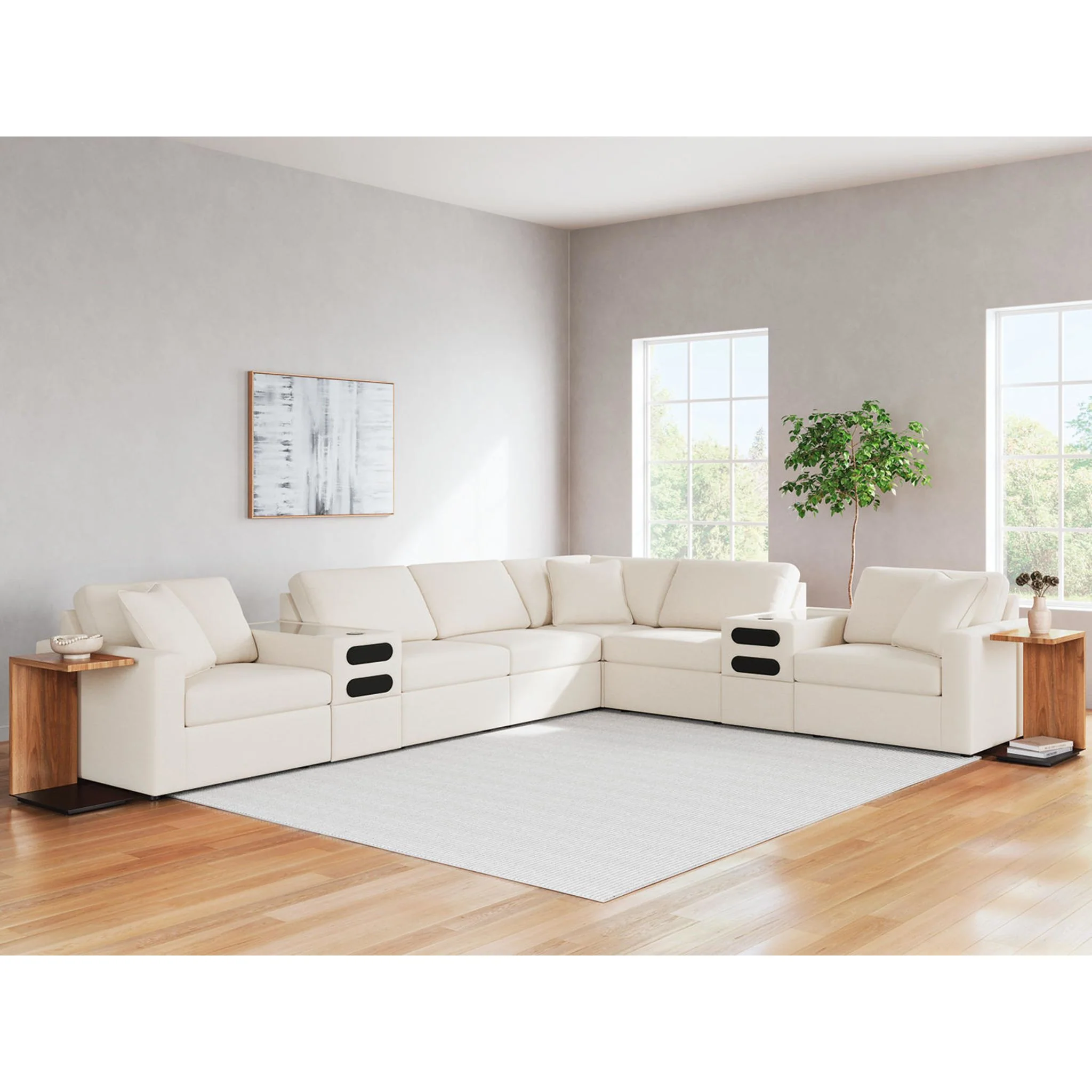 Modmax 8 Piece Modular Sectional with Audio Consoles - Image 44