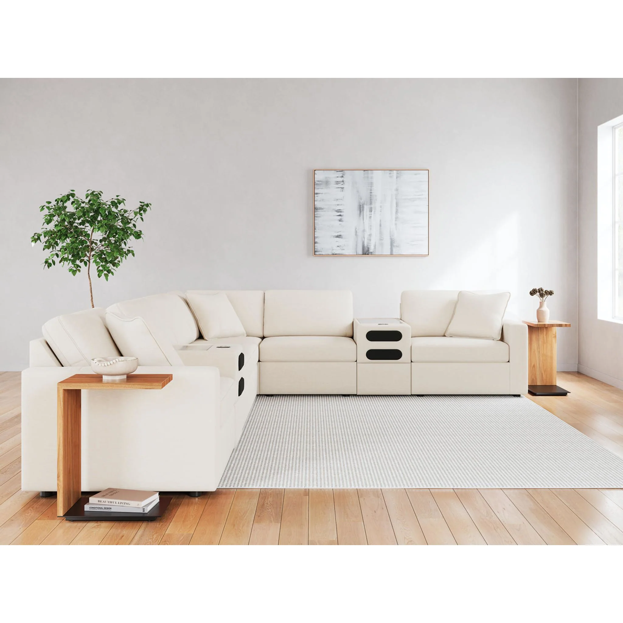 Modmax 8 Piece Modular Sectional with Audio Consoles - Image 45