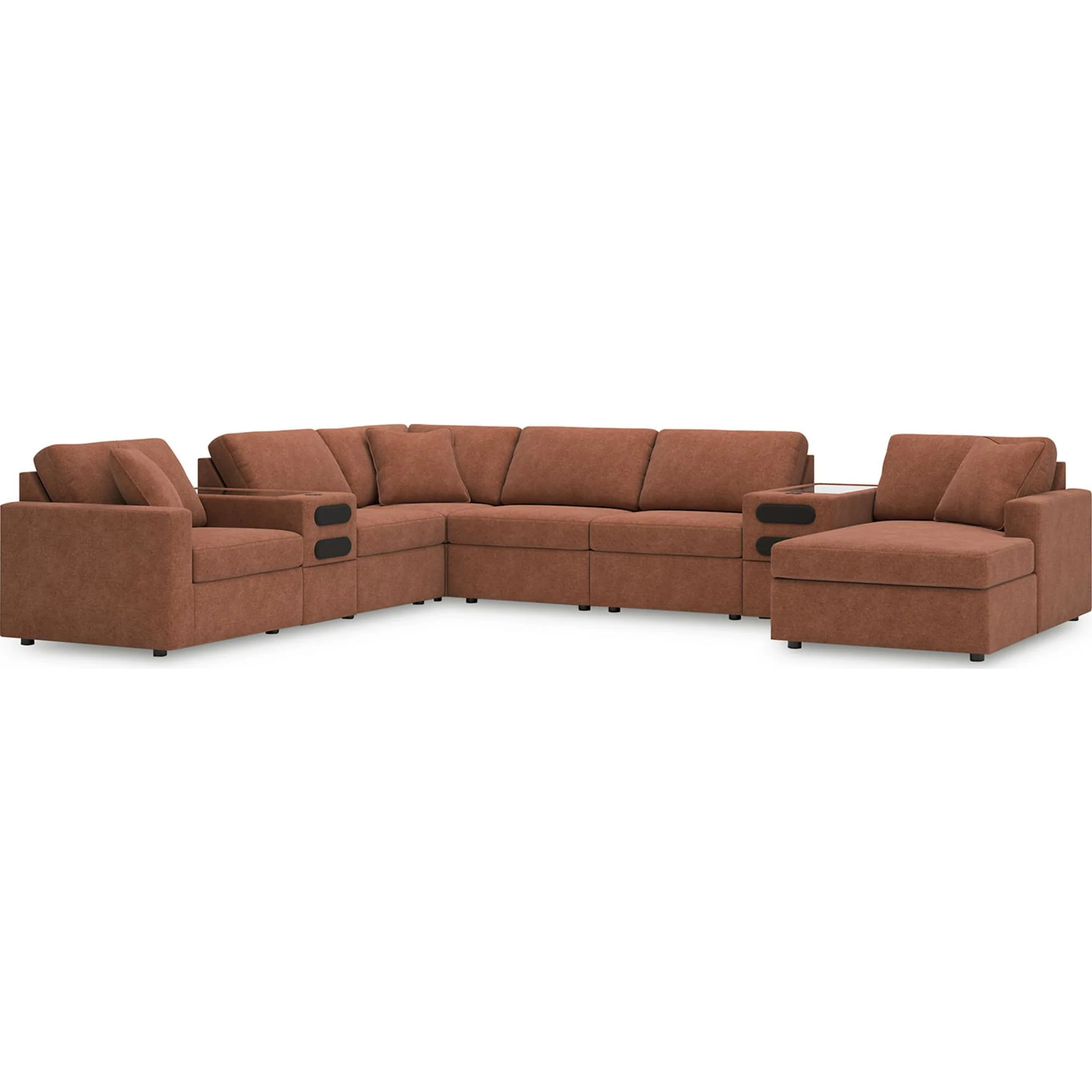 Modmax 8 Piece Modular Sectional with Chaise and Audio Consoles - Image 11