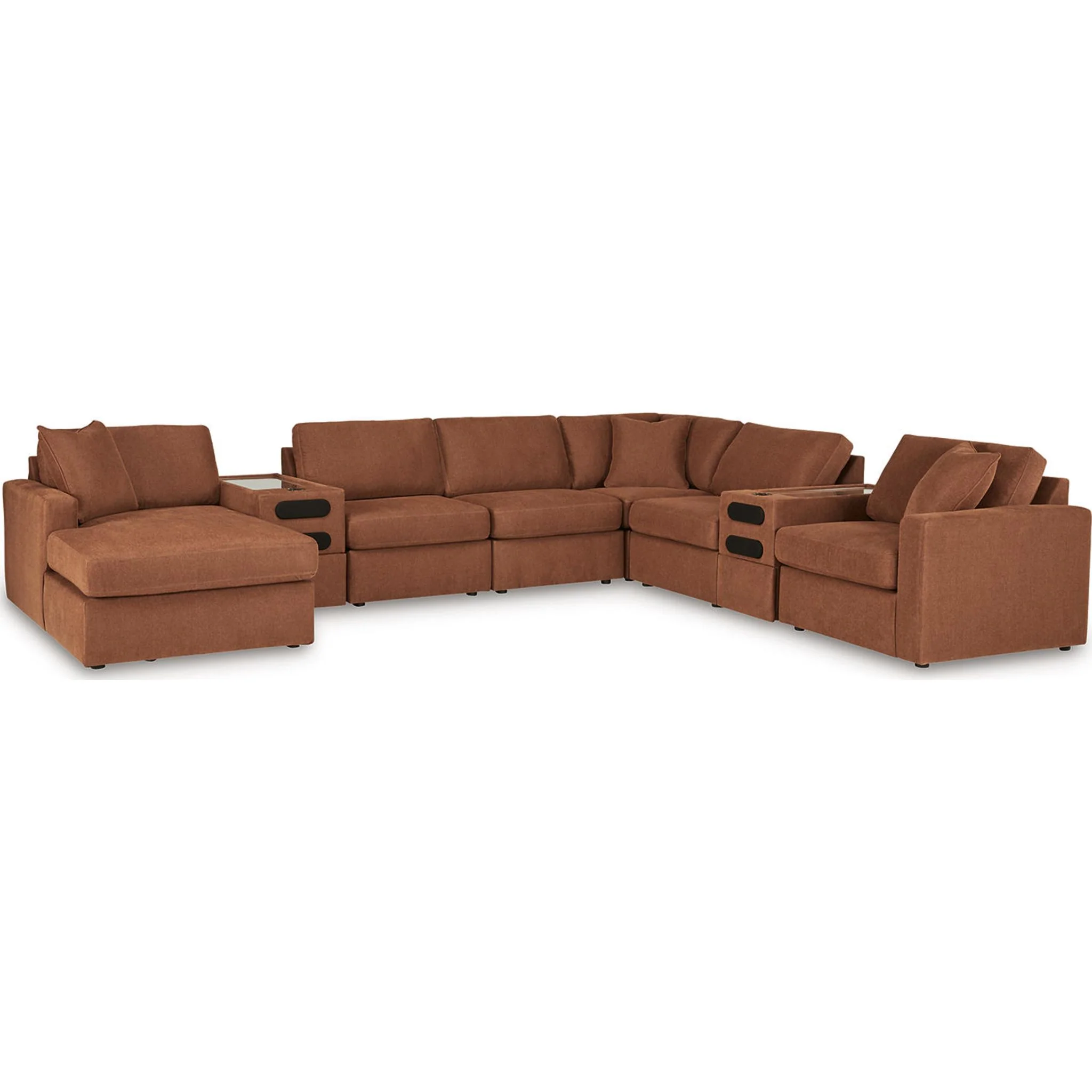 Modmax 8 Piece Modular Sectional with Chaise and Audio Consoles - Image 19