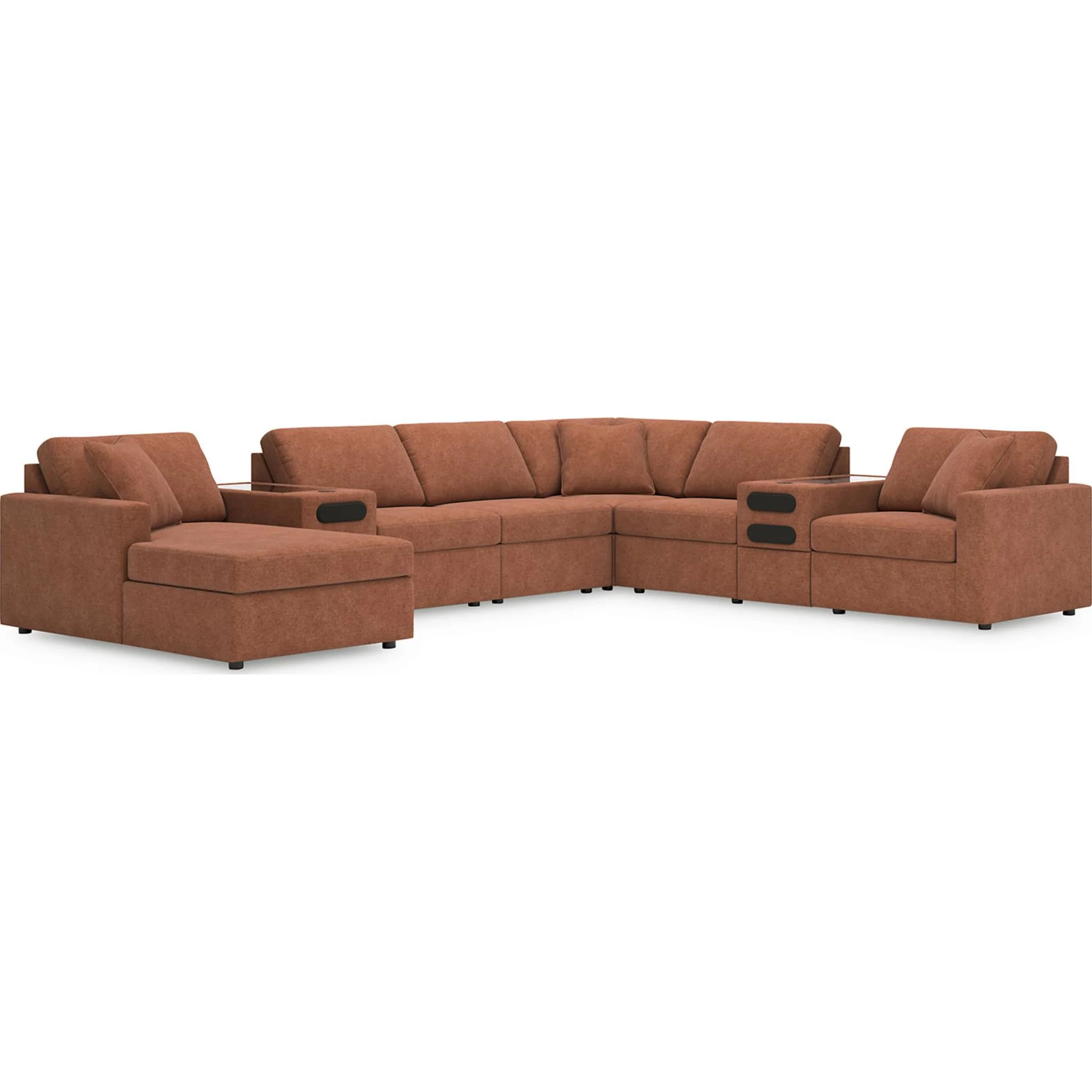 Modmax 8 Piece Modular Sectional with Chaise and Audio Consoles - Image 28