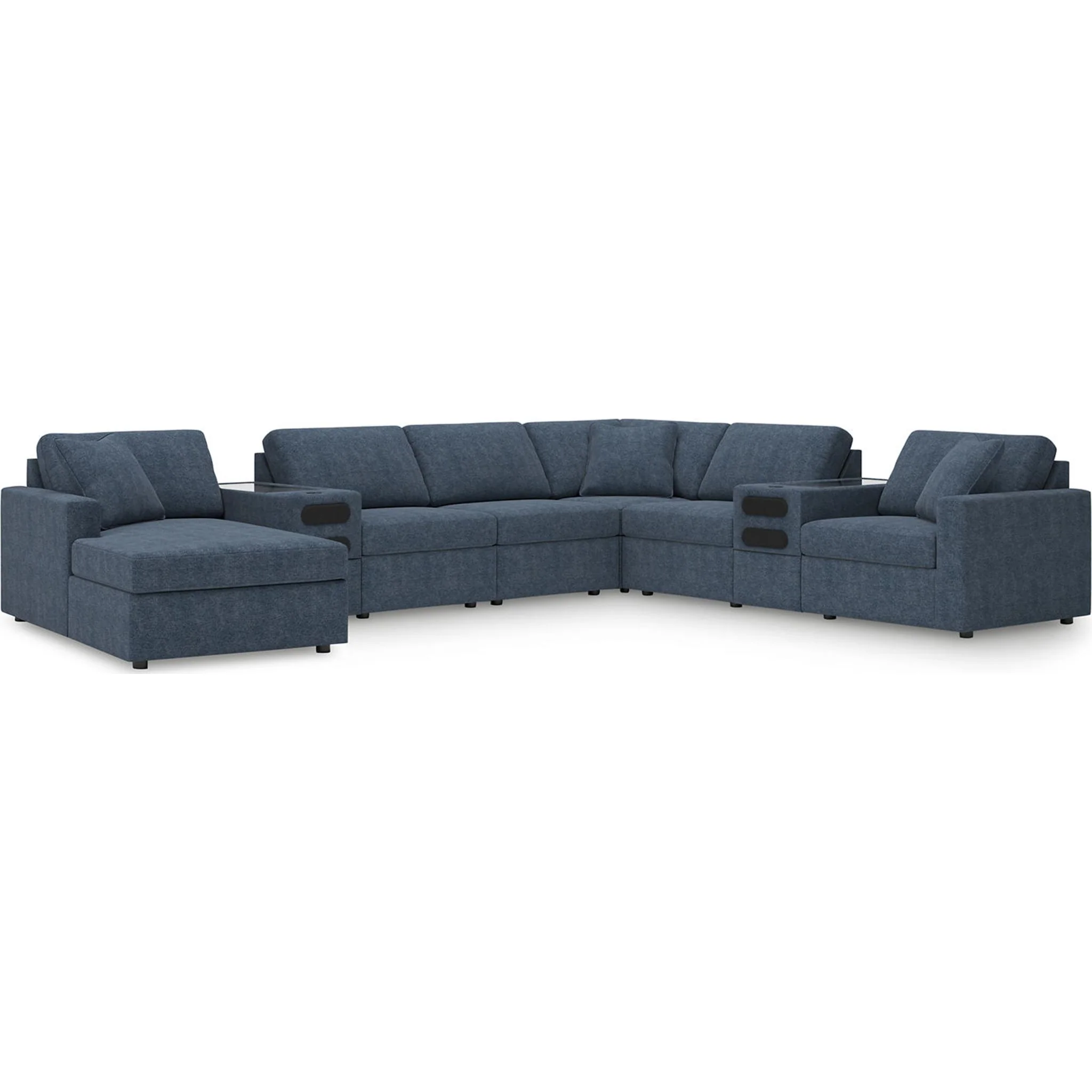 Modmax 8 Piece Modular Sectional with Chaise and Audio Consoles - Image 64