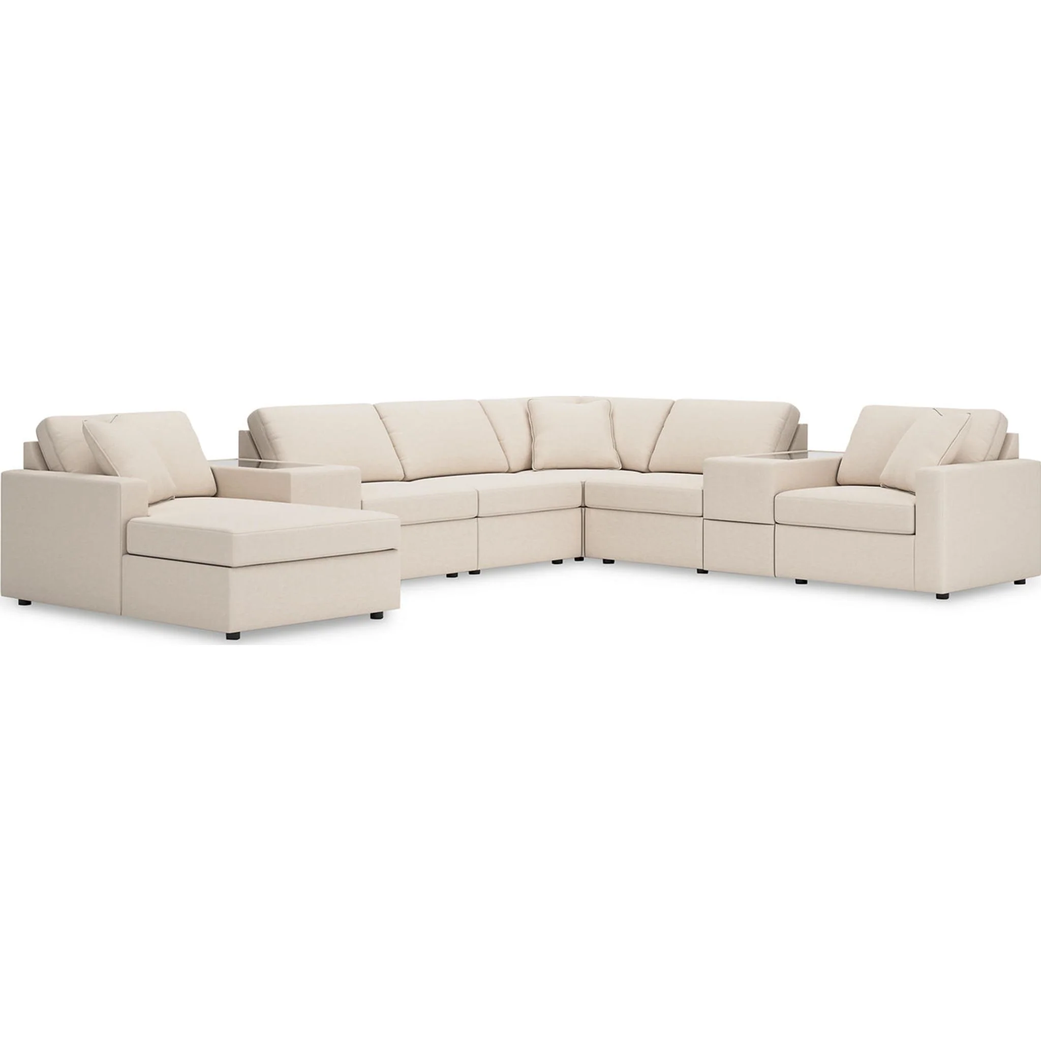 Modmax 8 Piece Modular Sectional with Chaise and Storage Consoles - Image 11