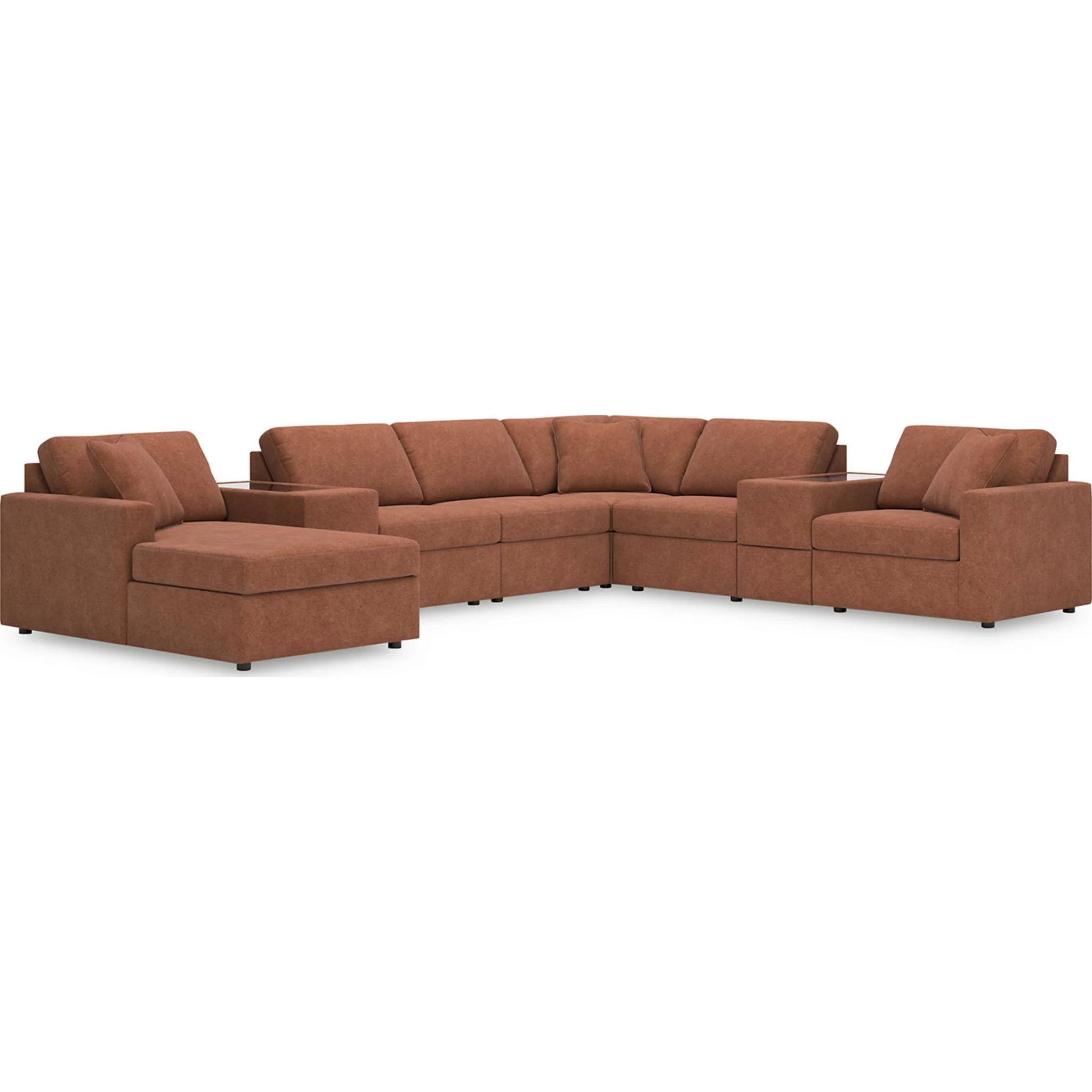 Modmax 8 Piece Modular Sectional with Chaise and Storage Consoles - Image 17