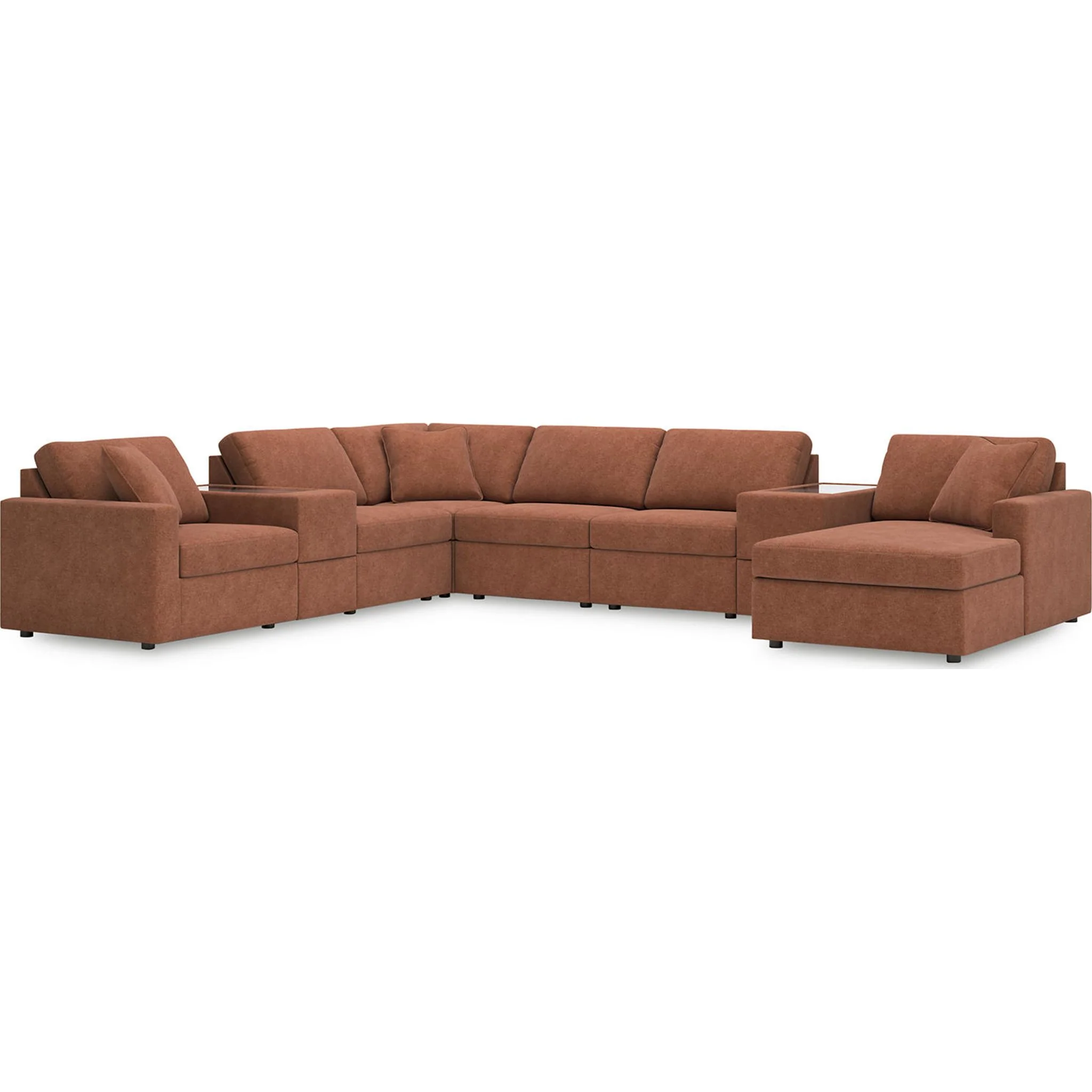 Modmax 8 Piece Modular Sectional with Chaise and Storage Consoles - Image 25