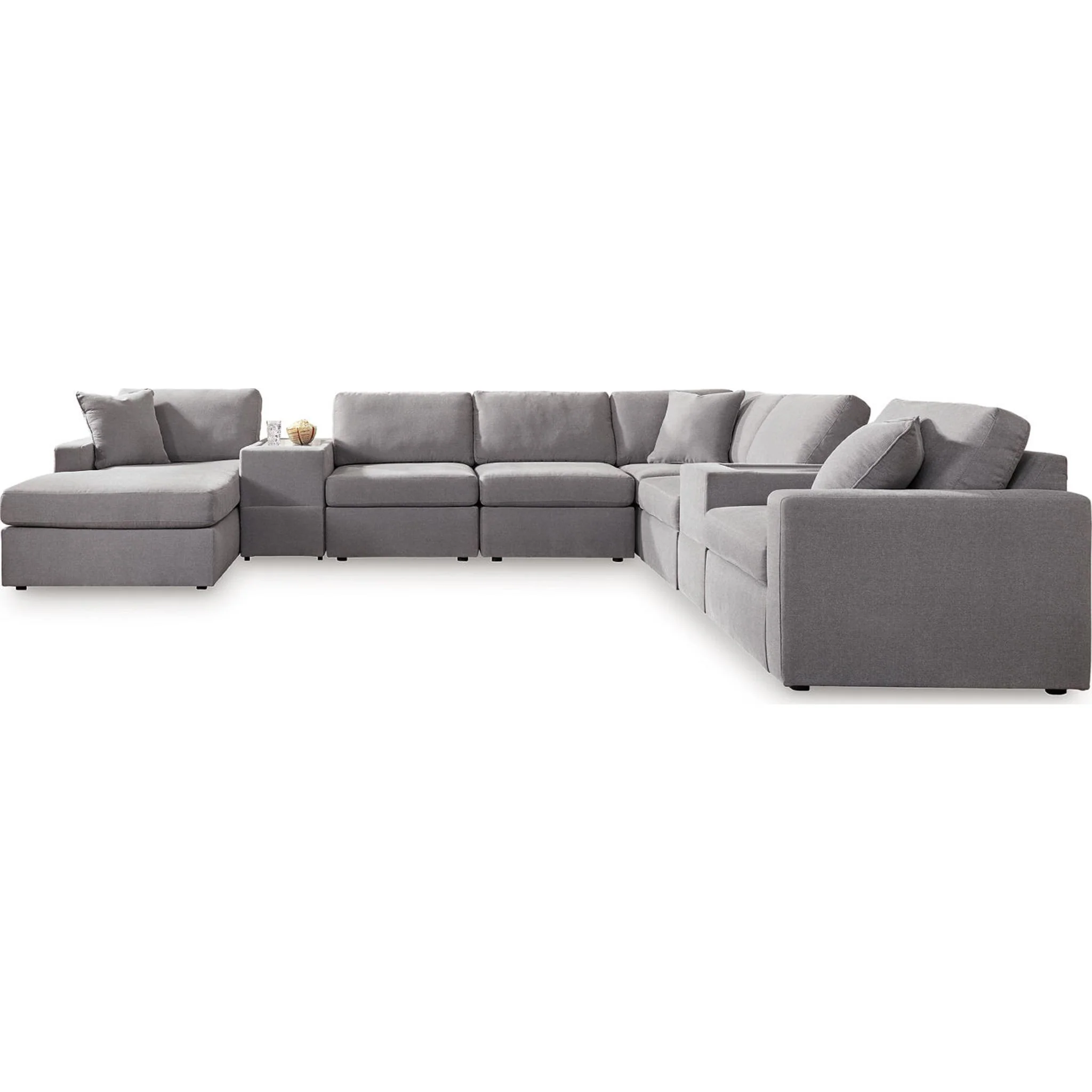 Modmax 8 Piece Modular Sectional with Chaise and Storage Consoles - Image 35
