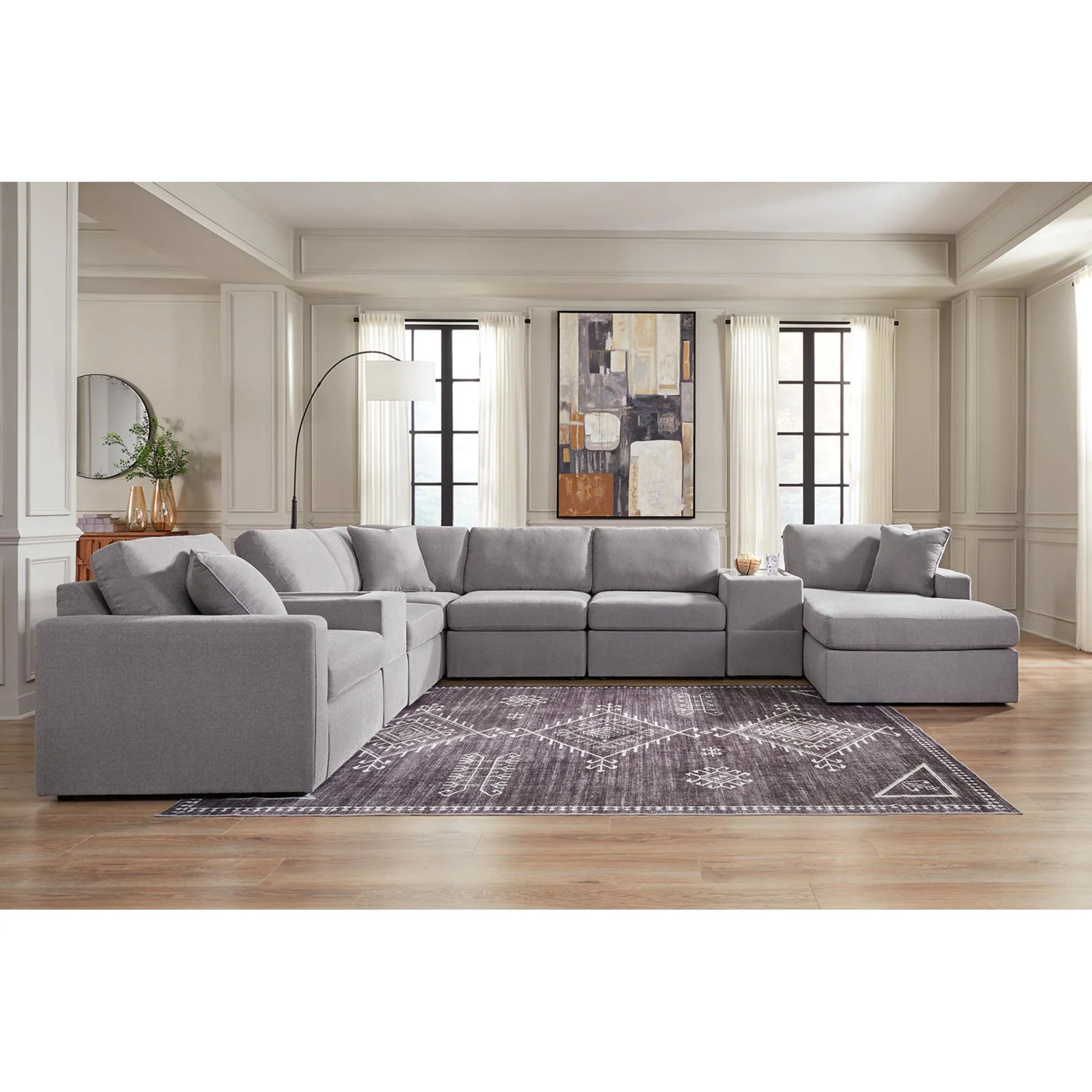 Modmax 8 Piece Modular Sectional with Chaise and Storage Consoles - Image 39