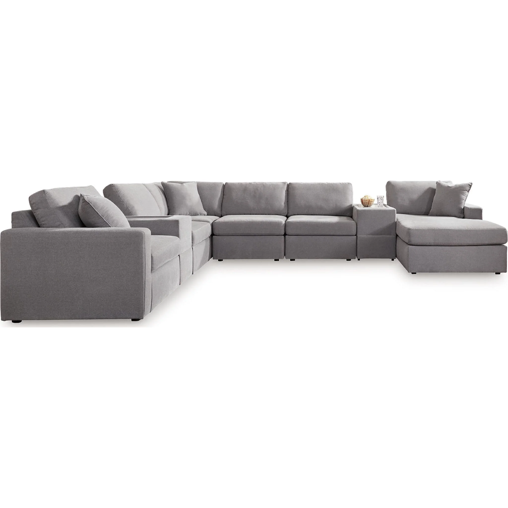 Modmax 8 Piece Modular Sectional with Chaise and Storage Consoles - Image 44