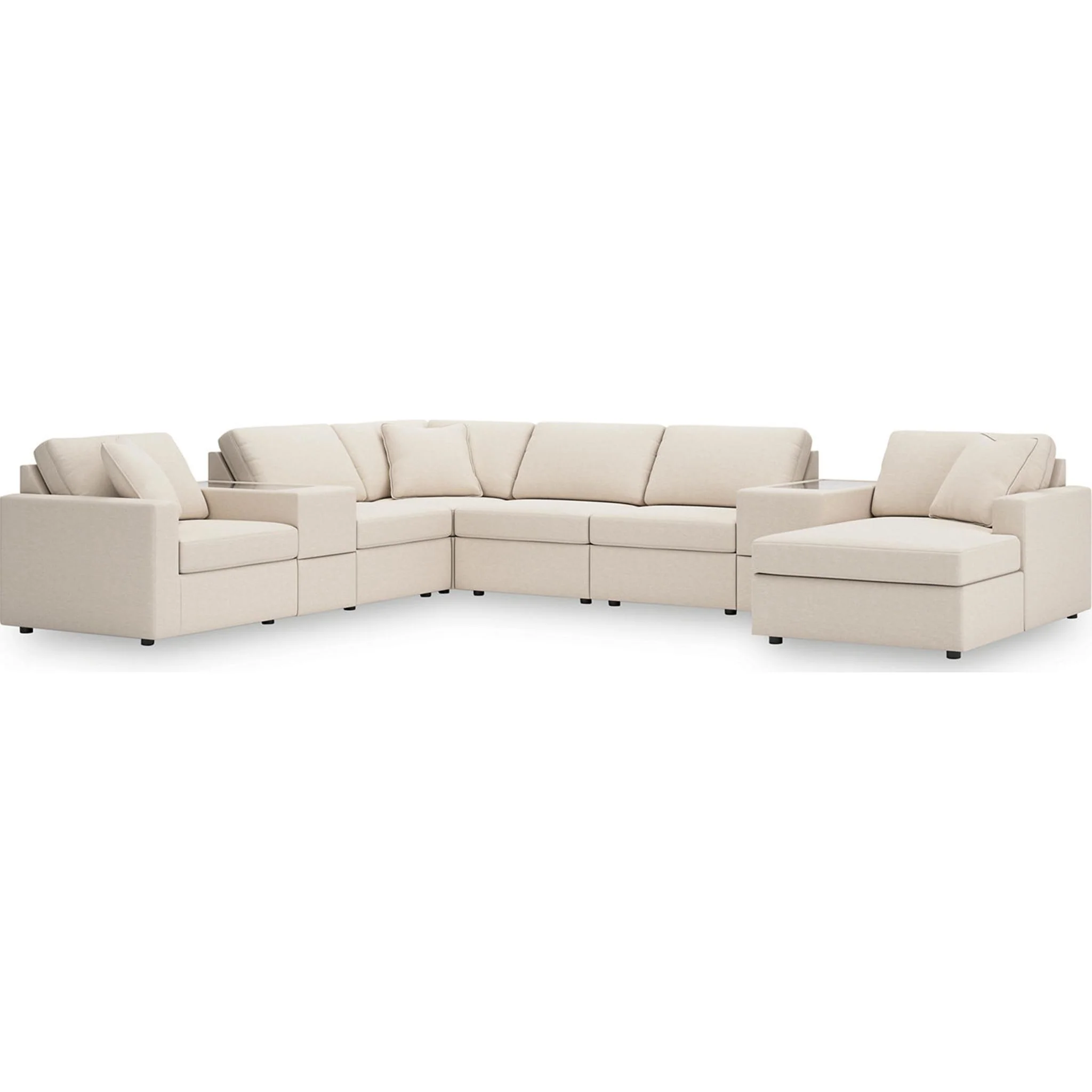 Modmax 8 Piece Modular Sectional with Chaise and Storage Consoles - Image 47