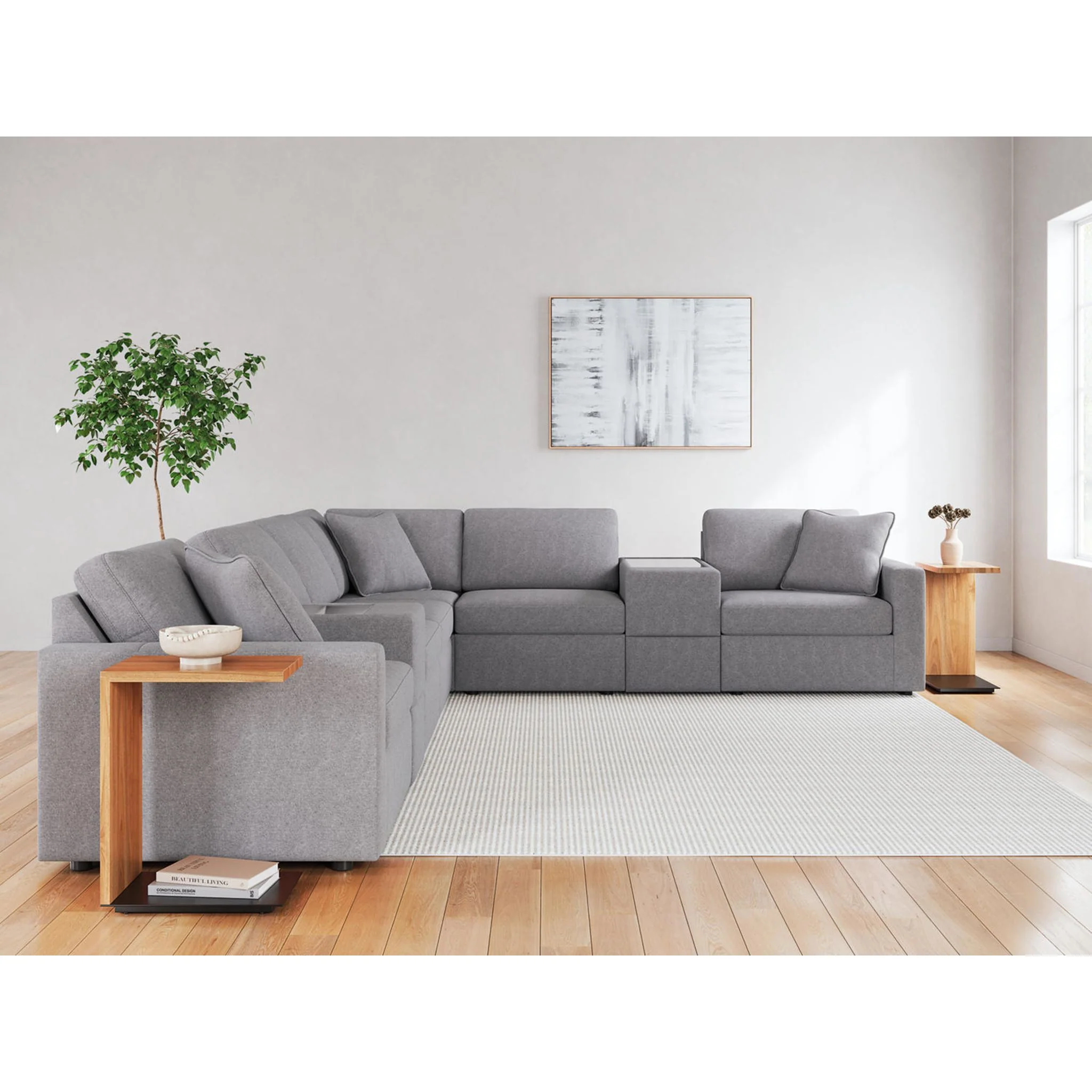 Modmax 8 Piece Modular Sectional with Storage Consoles - Image 48